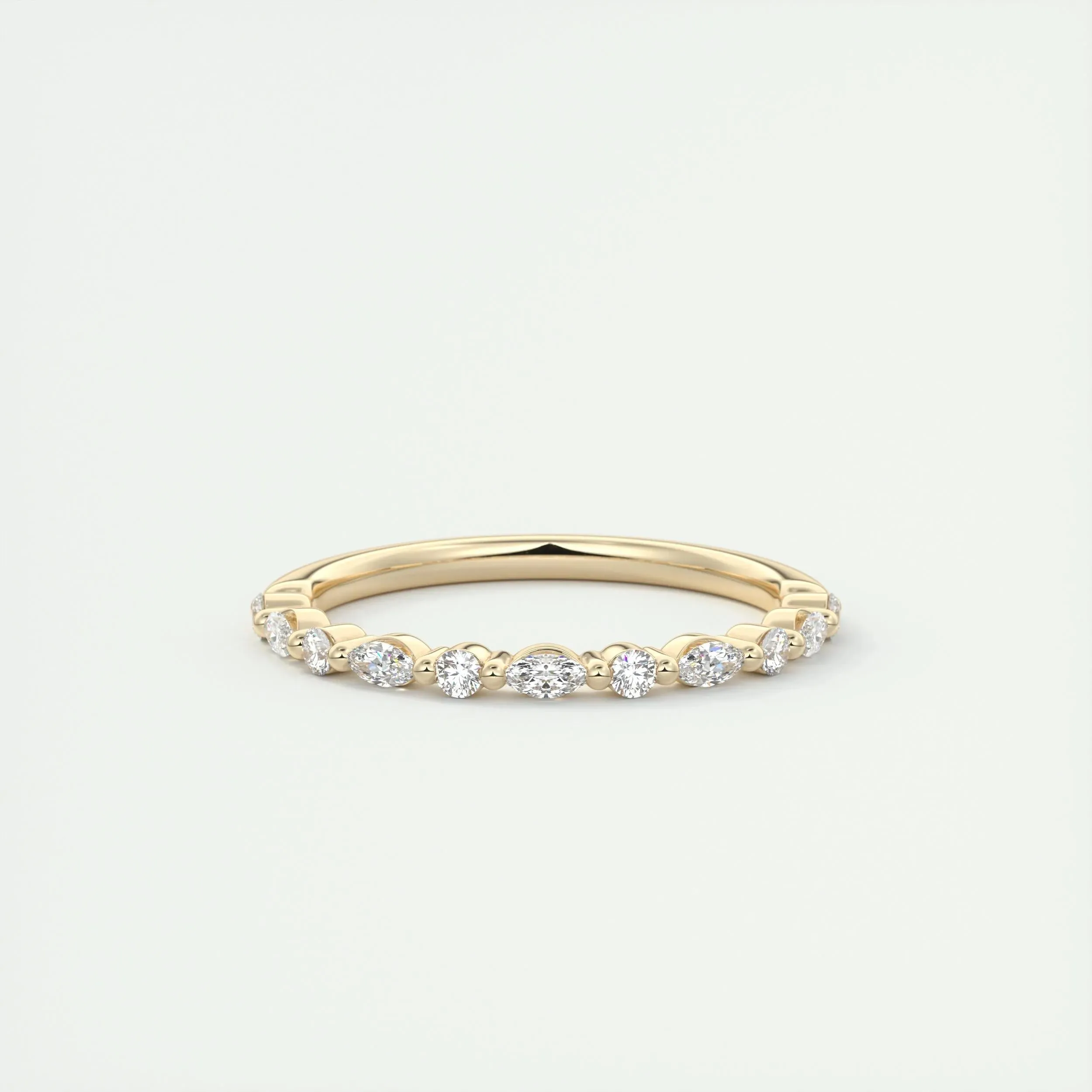 0.32 Marquise & Round Alternative Moissanite Wedding Band