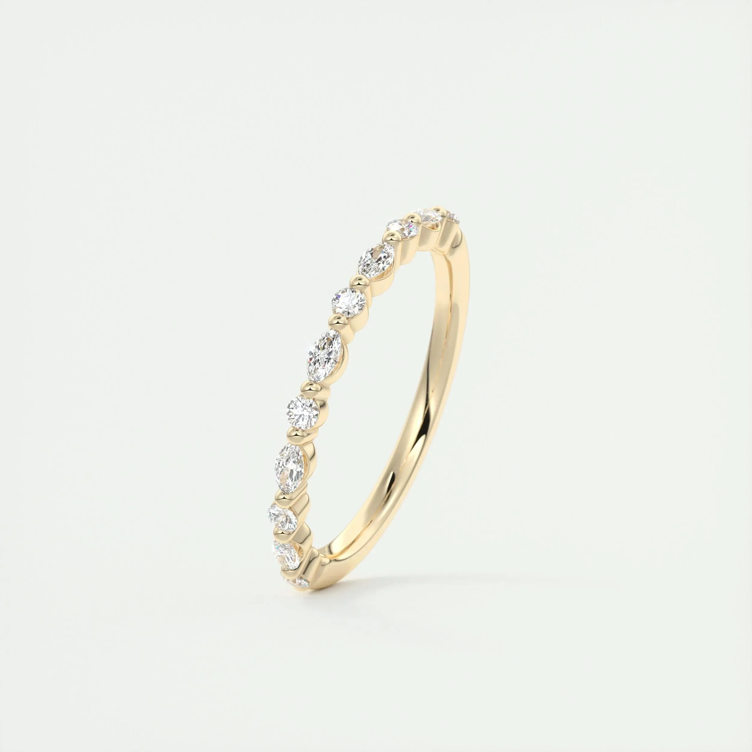 0.32 Marquise & Round Alternative Moissanite Wedding Band