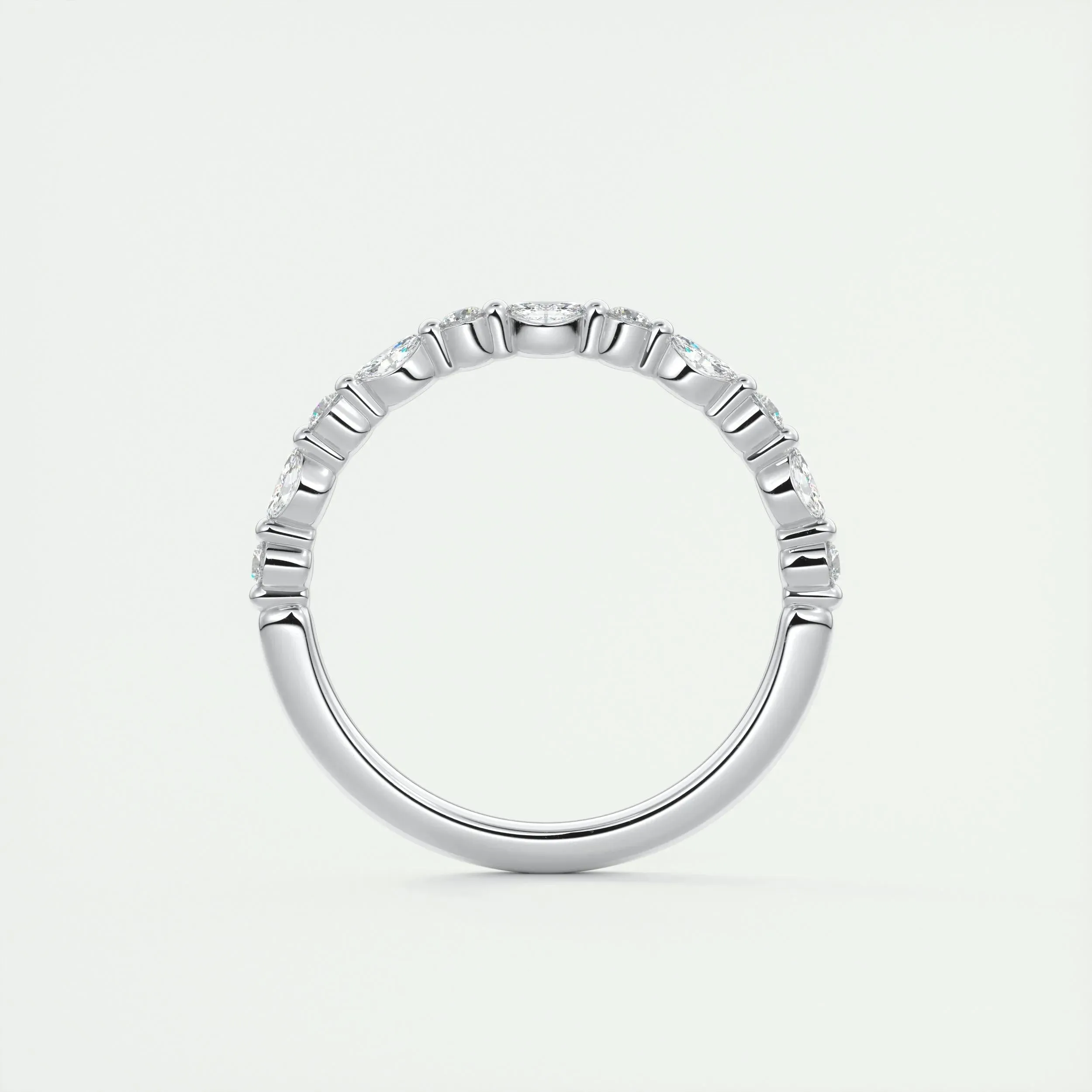 0.32 Marquise & Round Alternative Moissanite Wedding Band