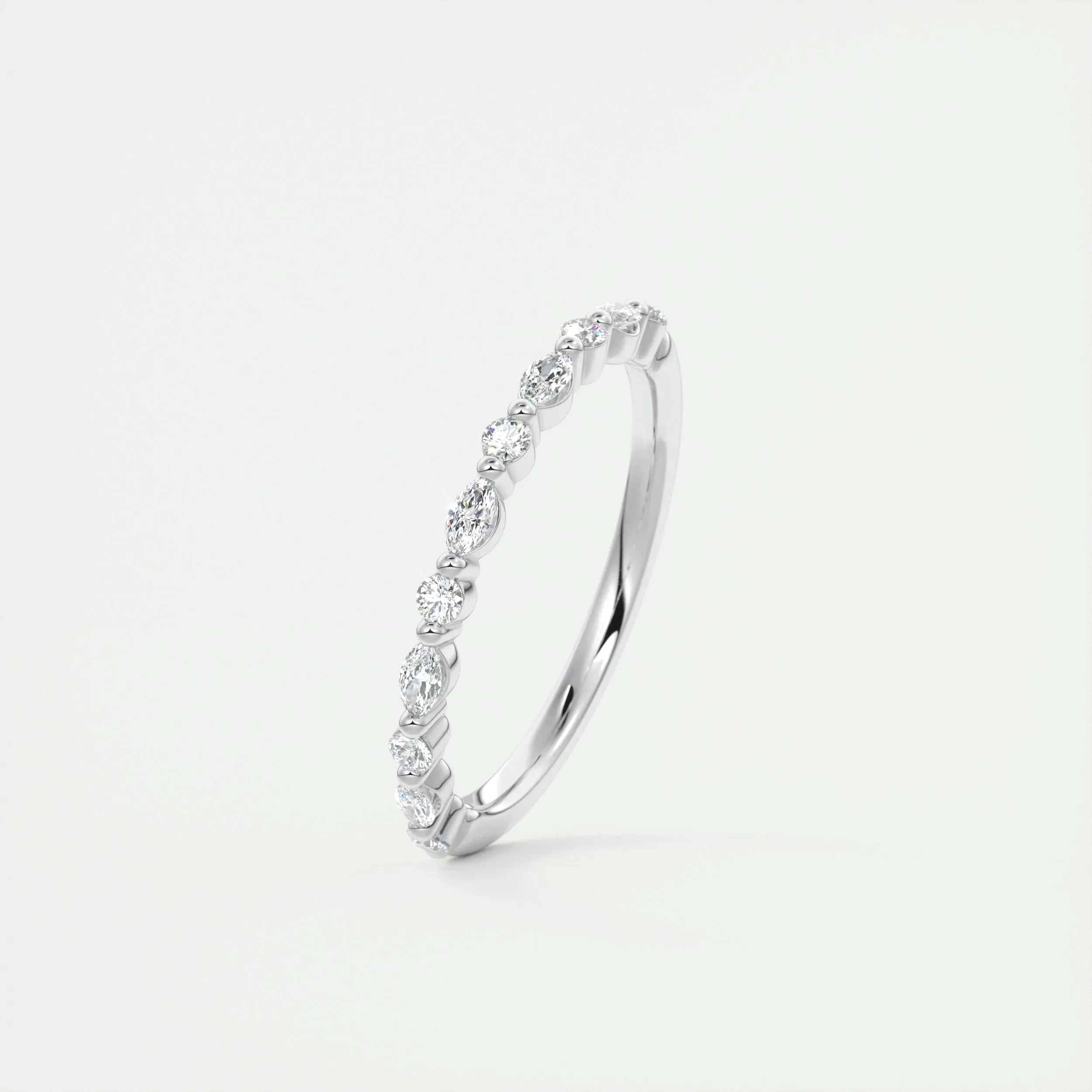 0.32 Marquise & Round Alternative Moissanite Wedding Band