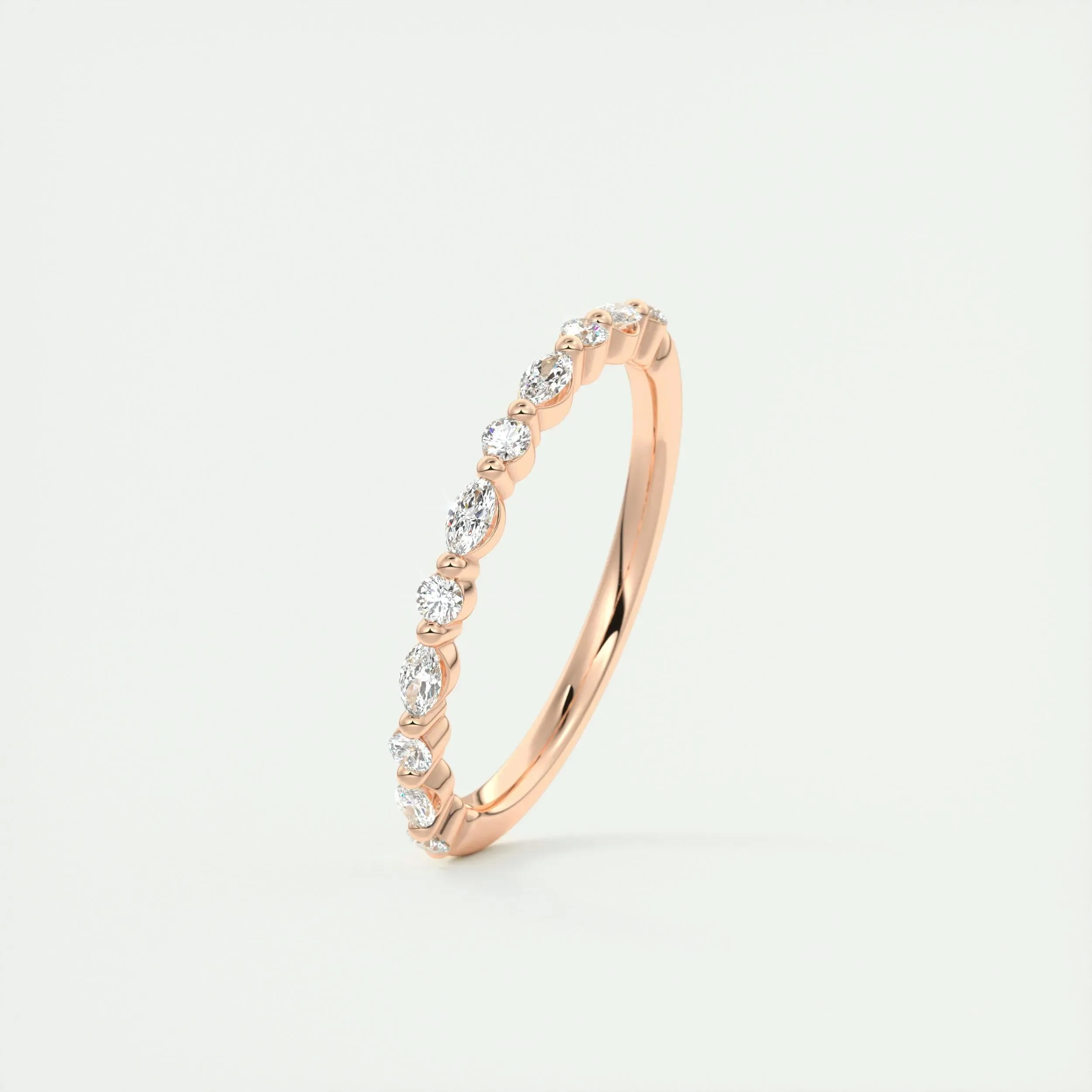 0.32 Marquise & Round Alternative Moissanite Wedding Band