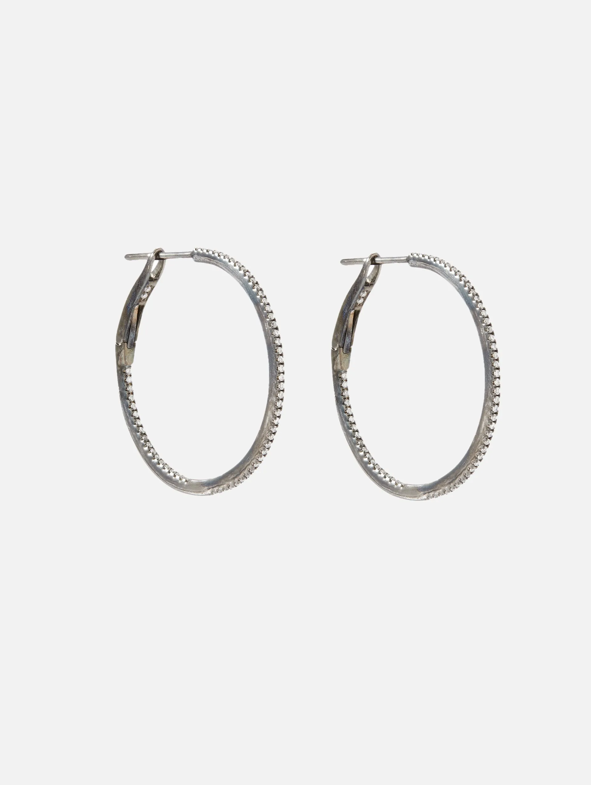 1 Pave Diamond Hoops