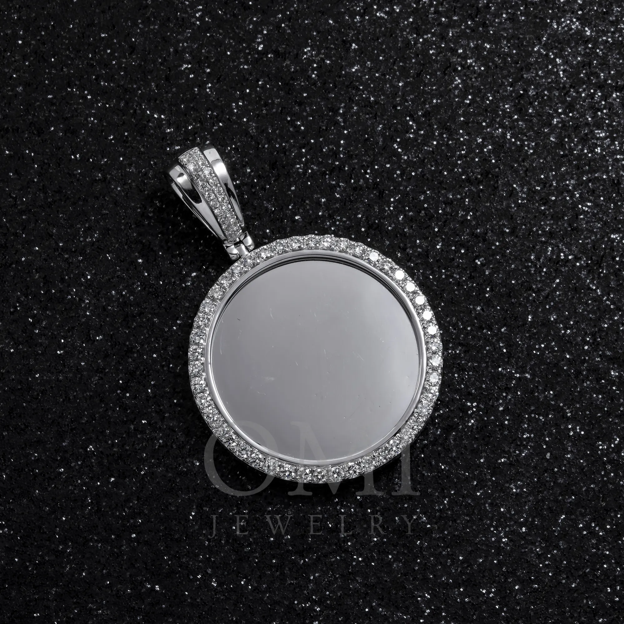 10K GOLD ROUND DIAMOND CIRCLE PICTURE PENDANT 1.15 CT