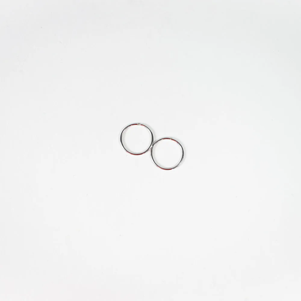 10K White Gold Hoops