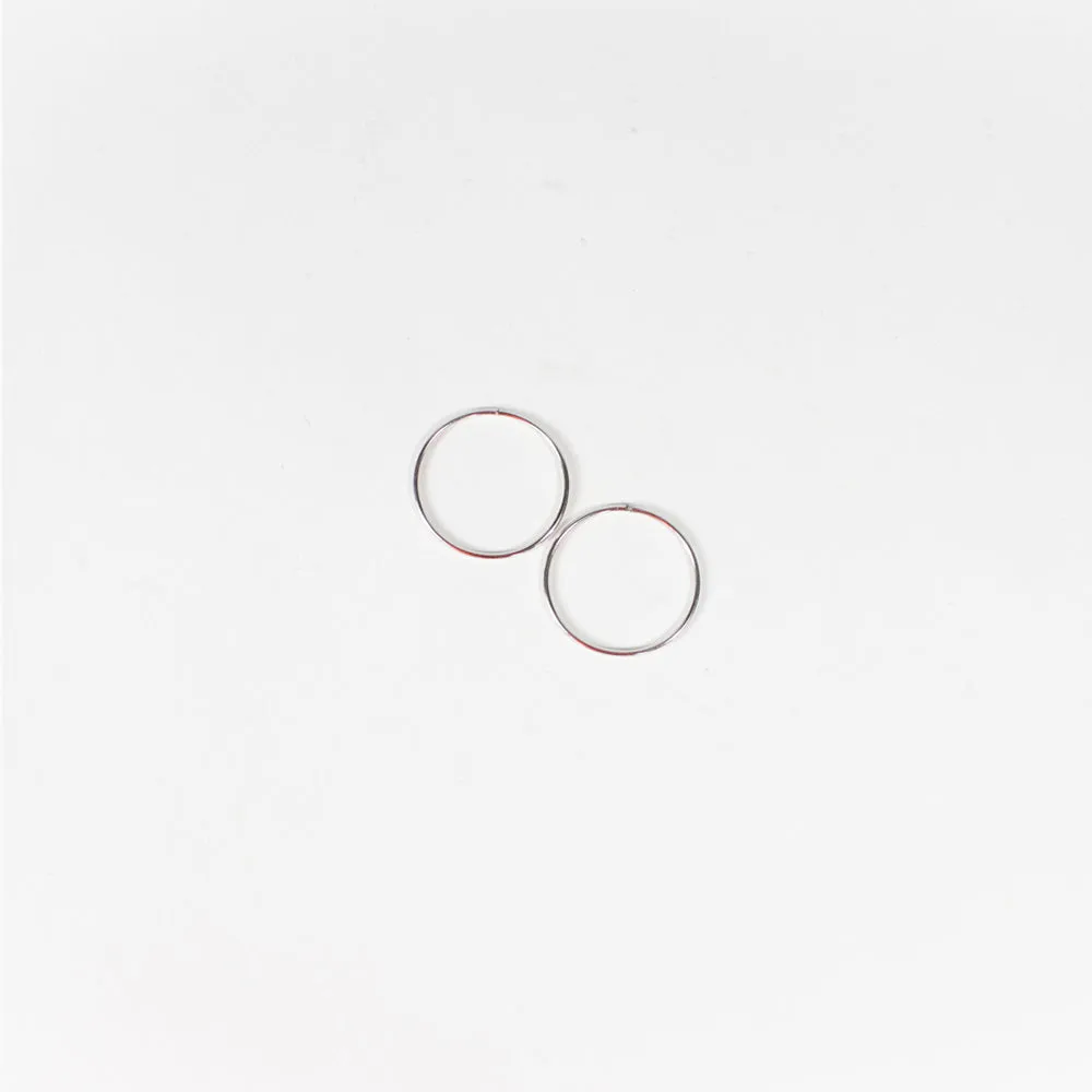 10K White Gold Hoops