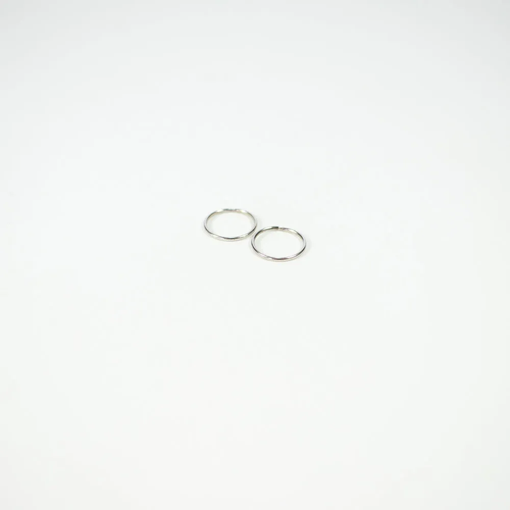 10K White Gold Hoops