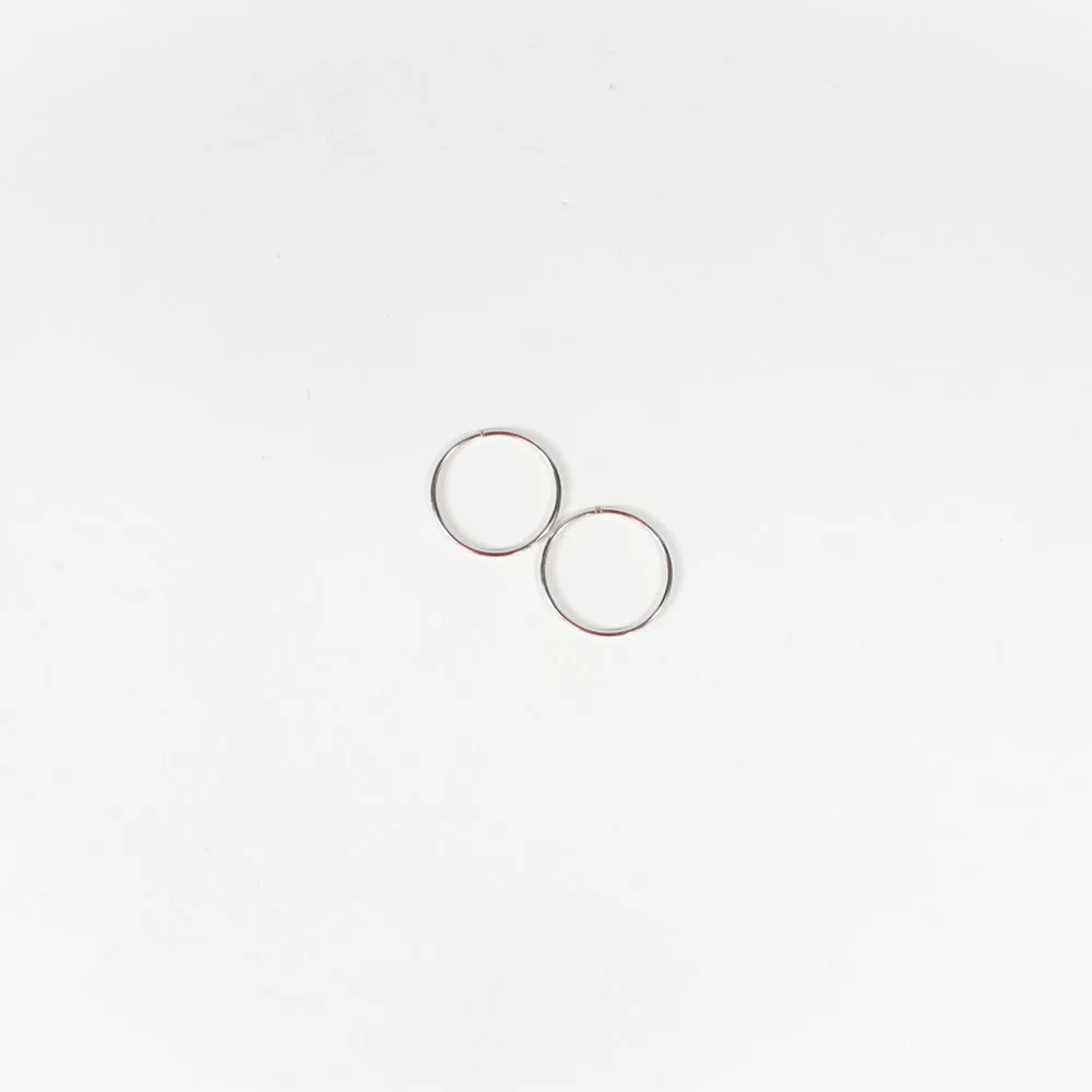 10K White Gold Hoops