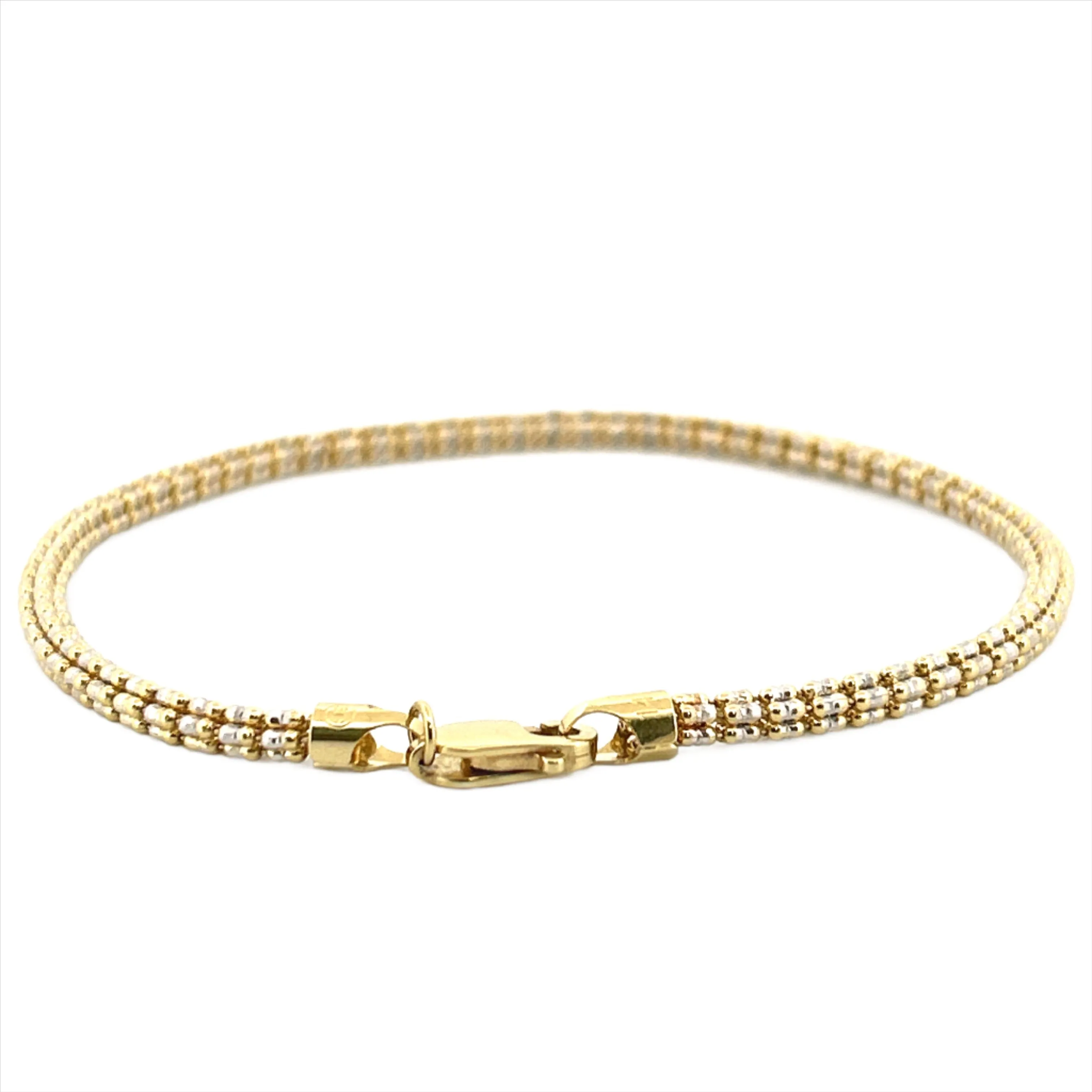 14K Gold 3.3MM Diamond Cut Bracelet