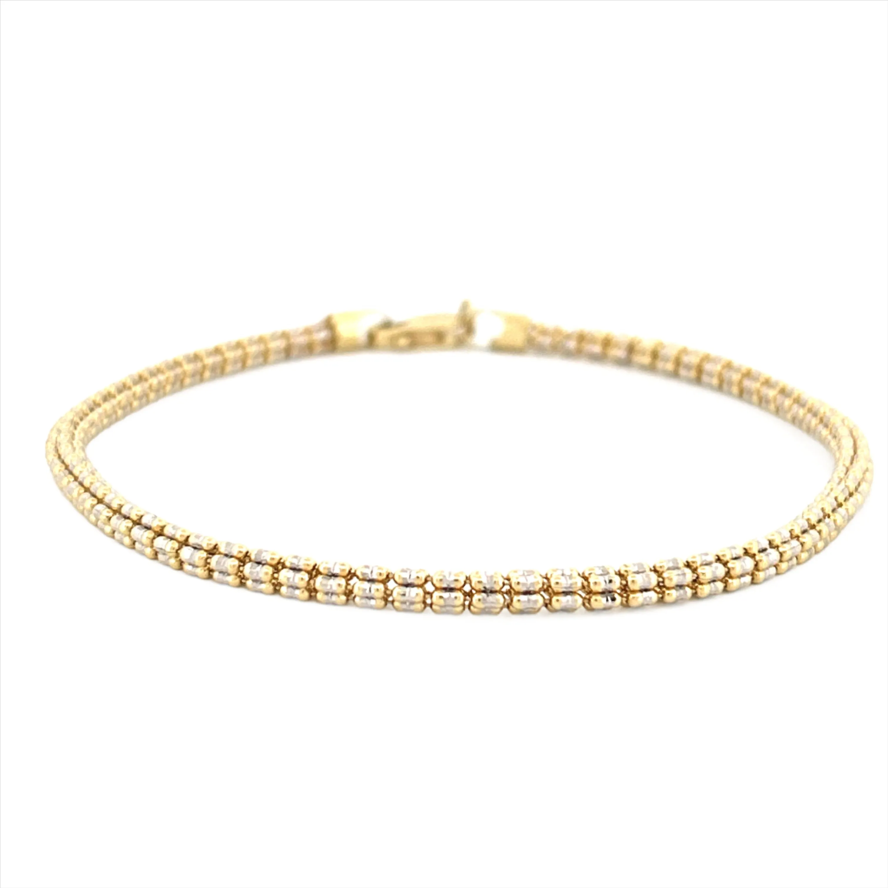 14K Gold 3.3MM Diamond Cut Bracelet