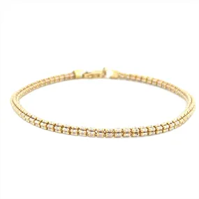 14K Gold 3.3MM Diamond Cut Bracelet