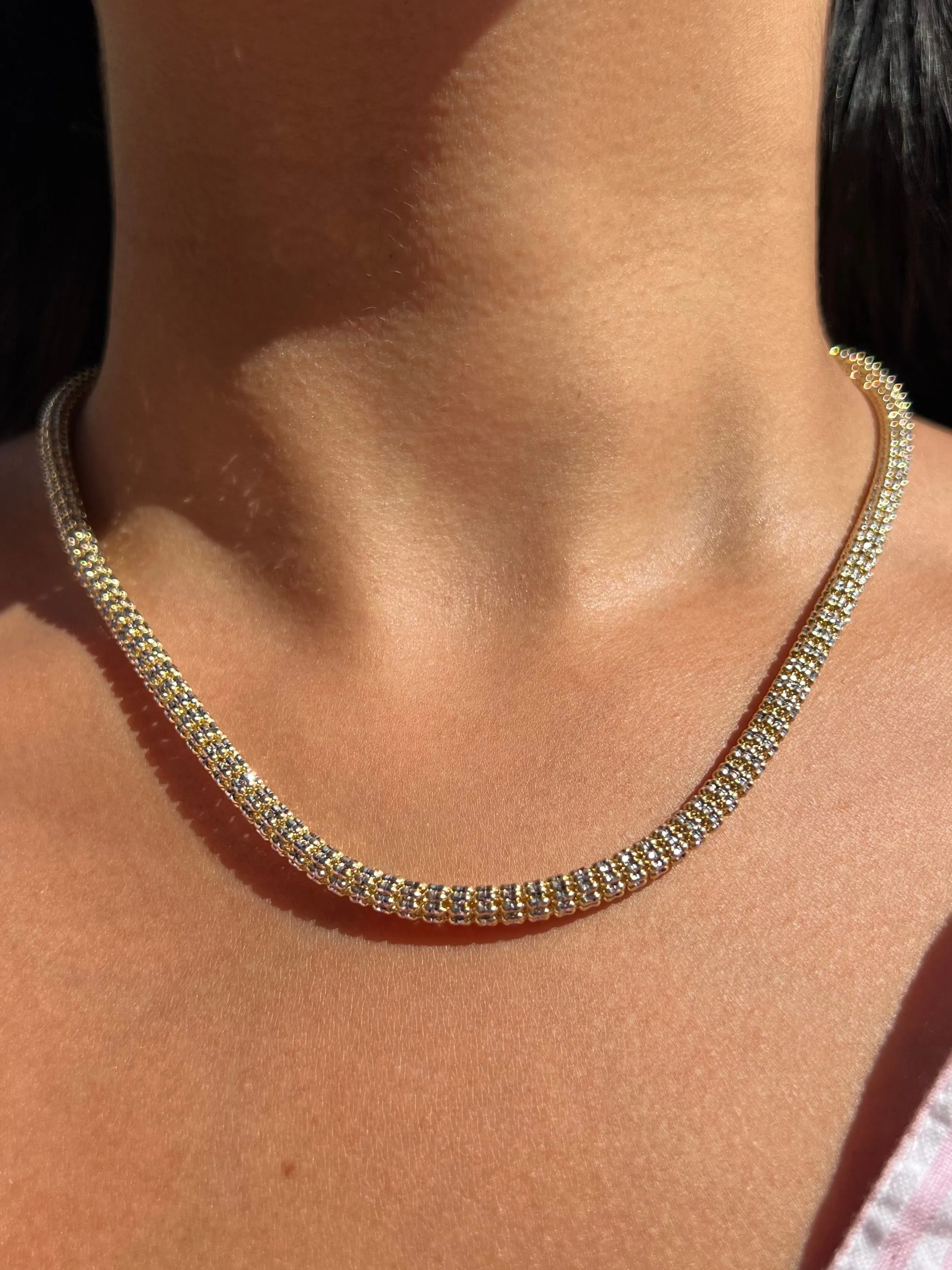 14K Gold 4.5MM Diamond Cut Necklace