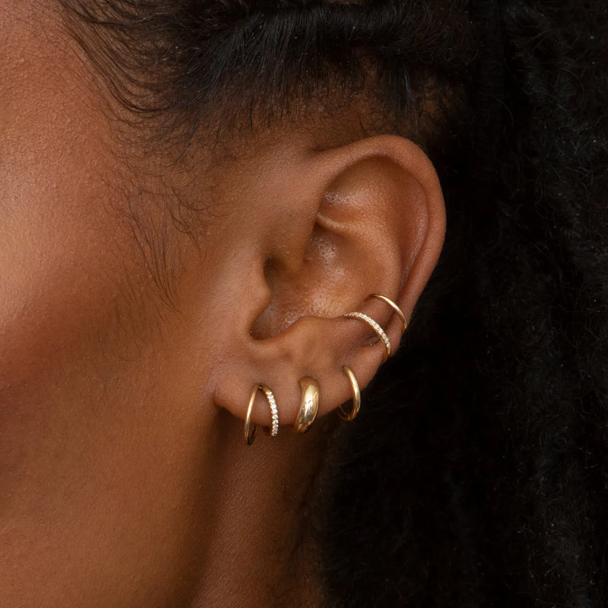 14k Gold Chubby Huggie Hoops