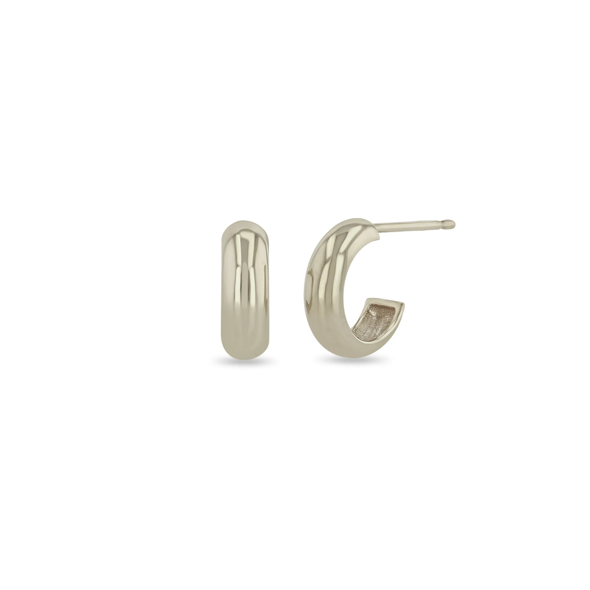 14k Gold Chubby Huggie Hoops