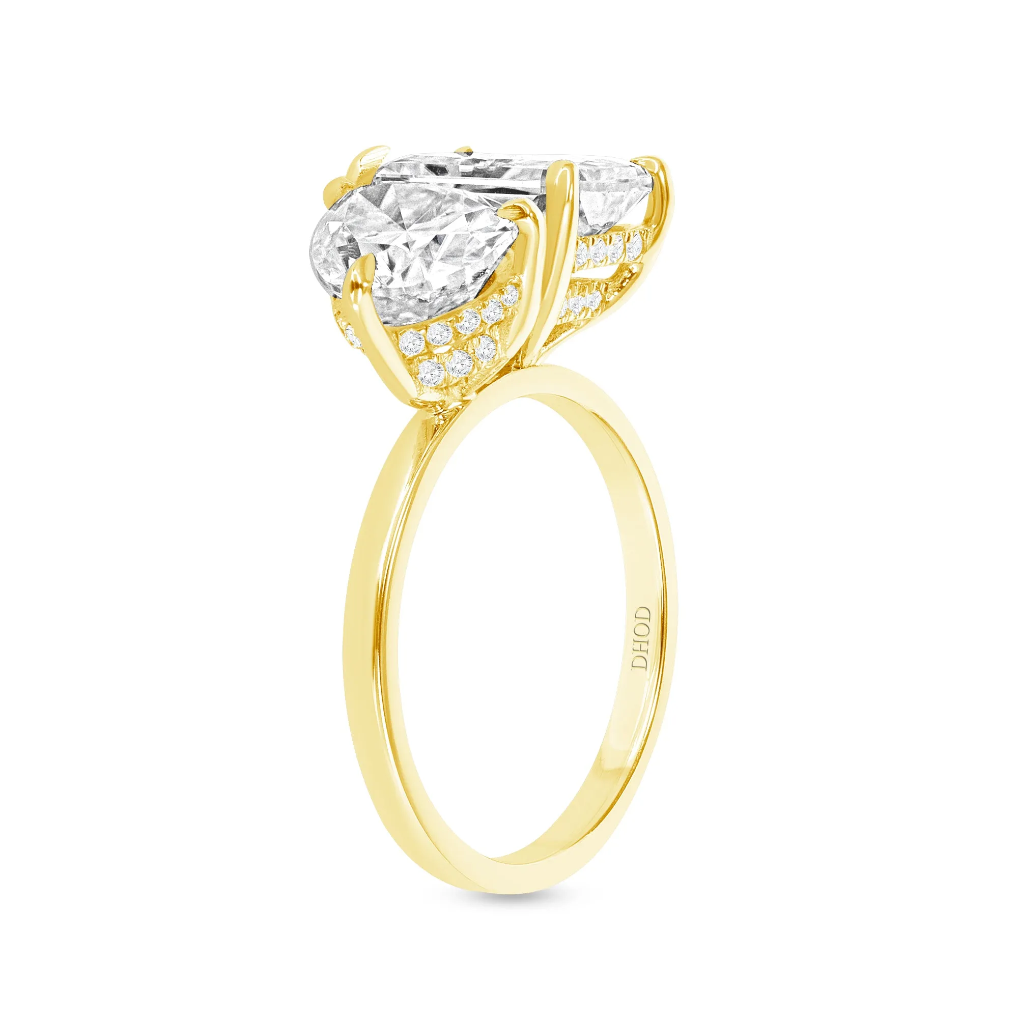 14K Gold Deux Moissanite Engagement Ring