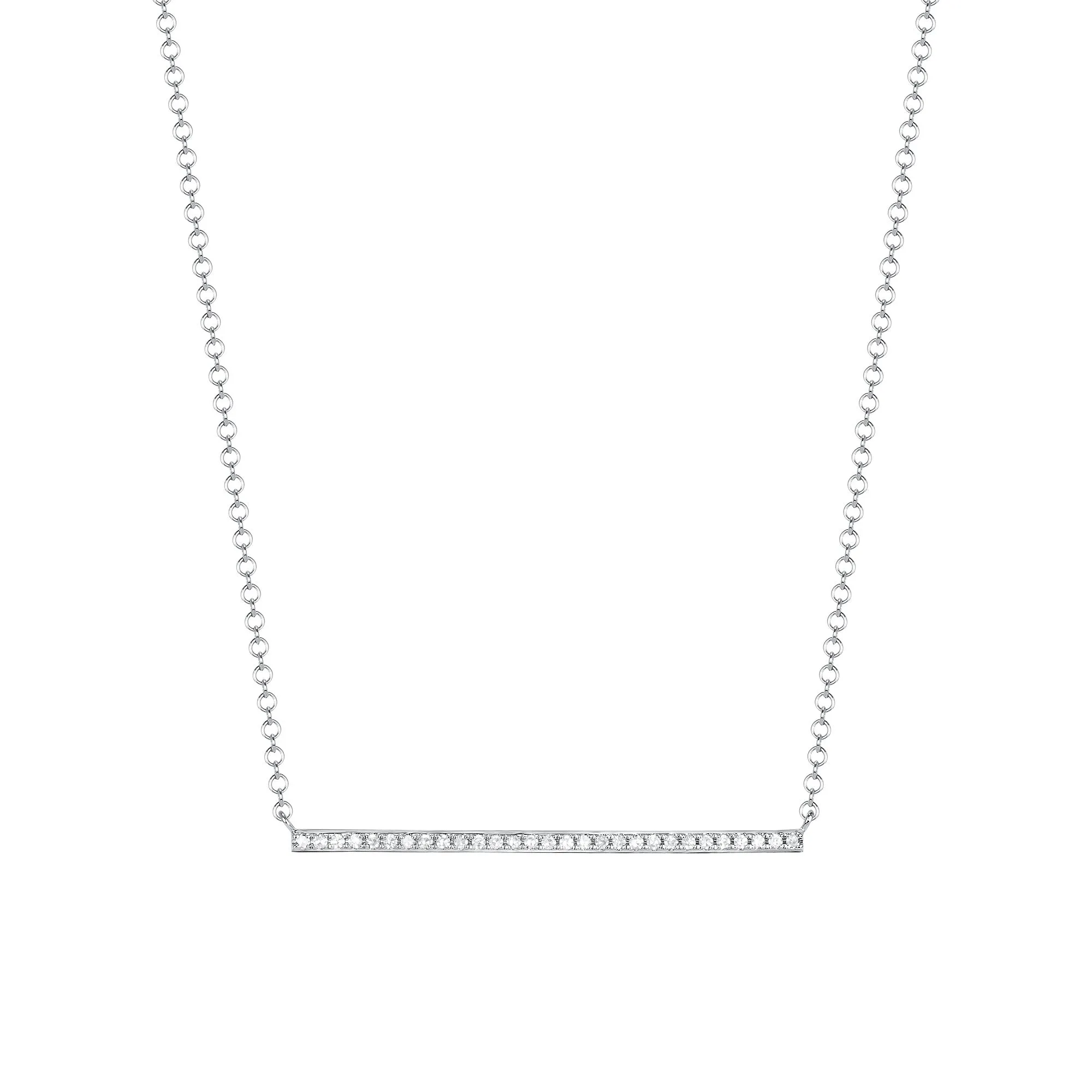 14k Gold Diamond Pavé Bar Necklace