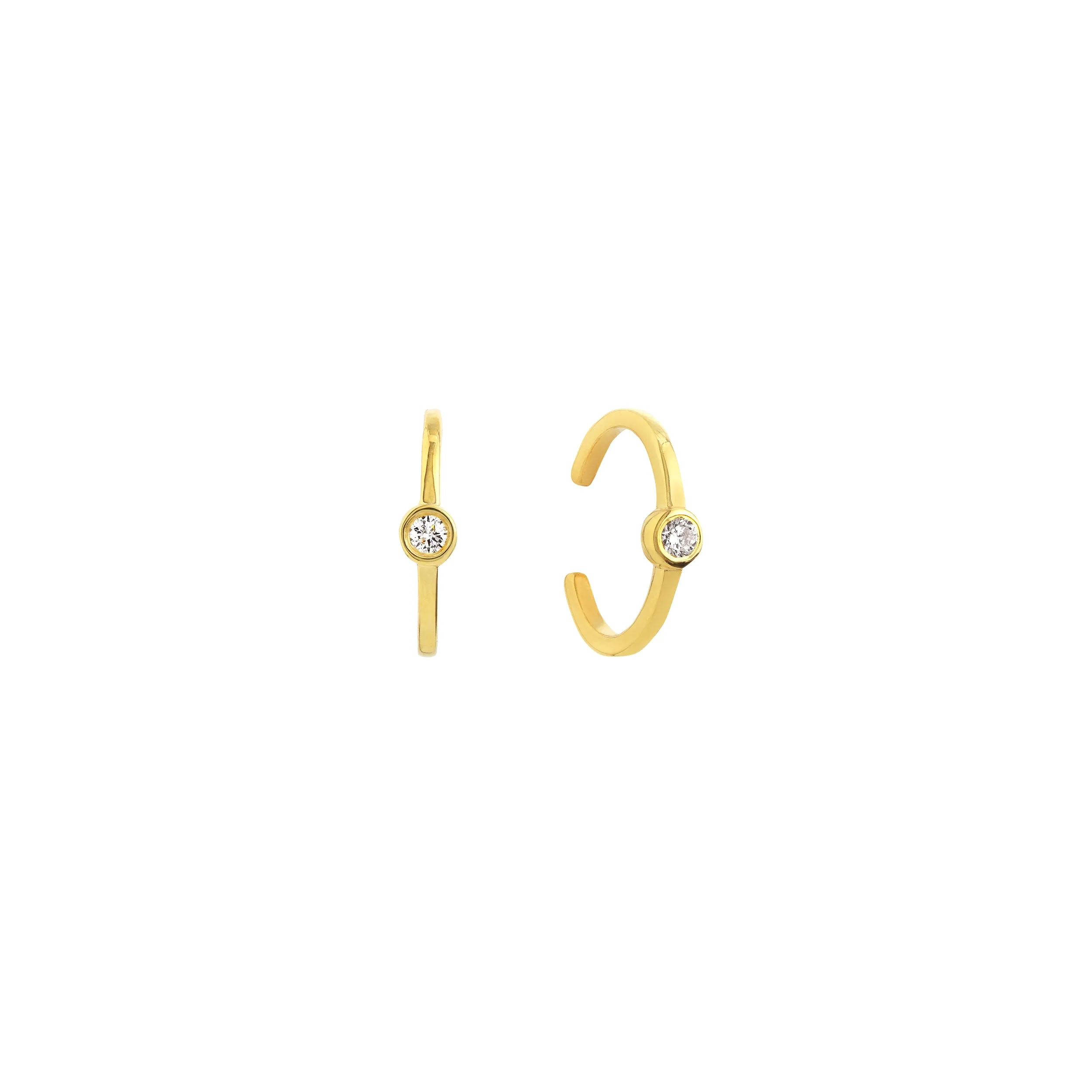 14K Gold Ear Cuffs with Diamond