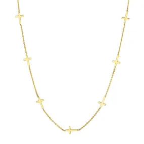 14K Gold Mini Cross Chain