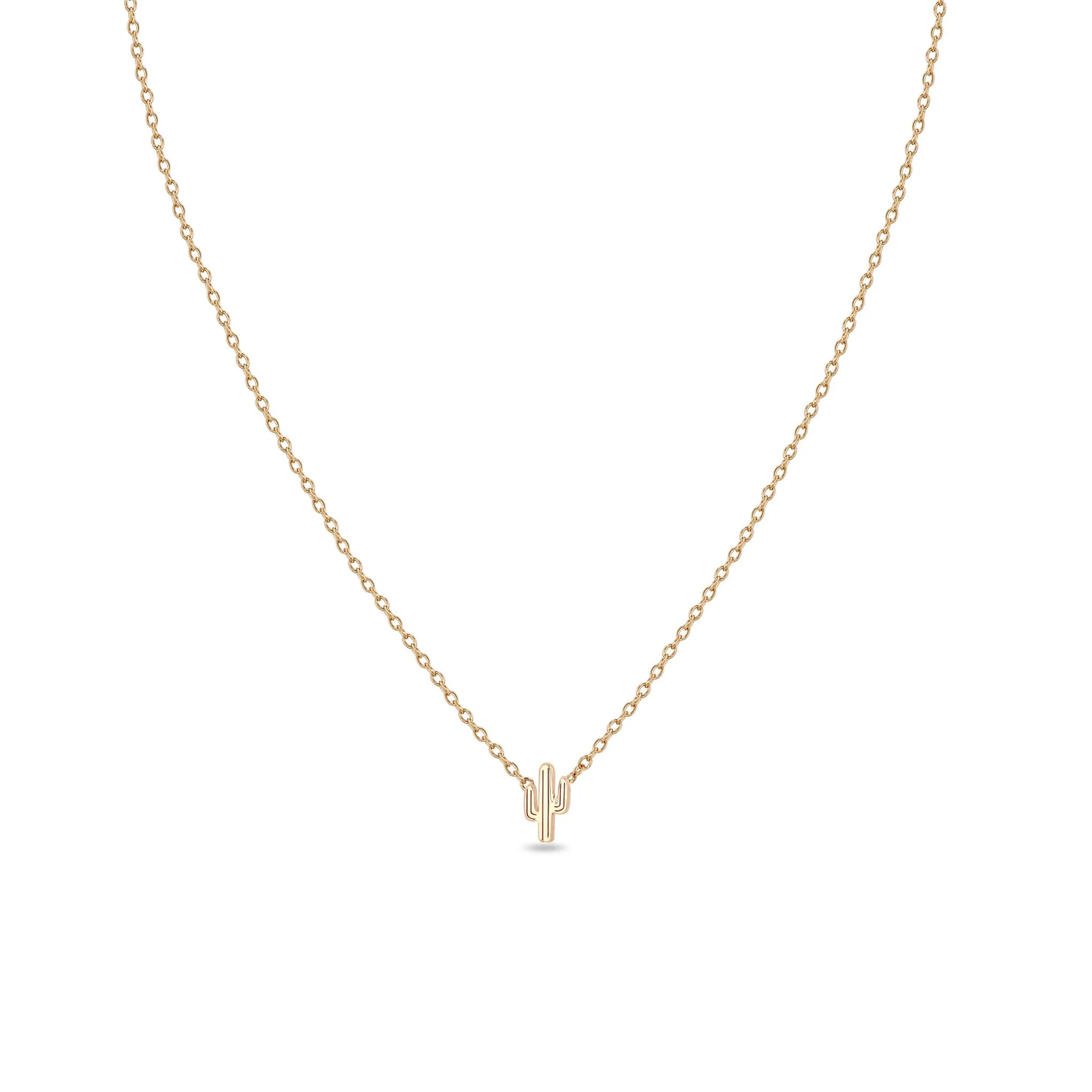 14k Itty Bitty Cactus Necklace