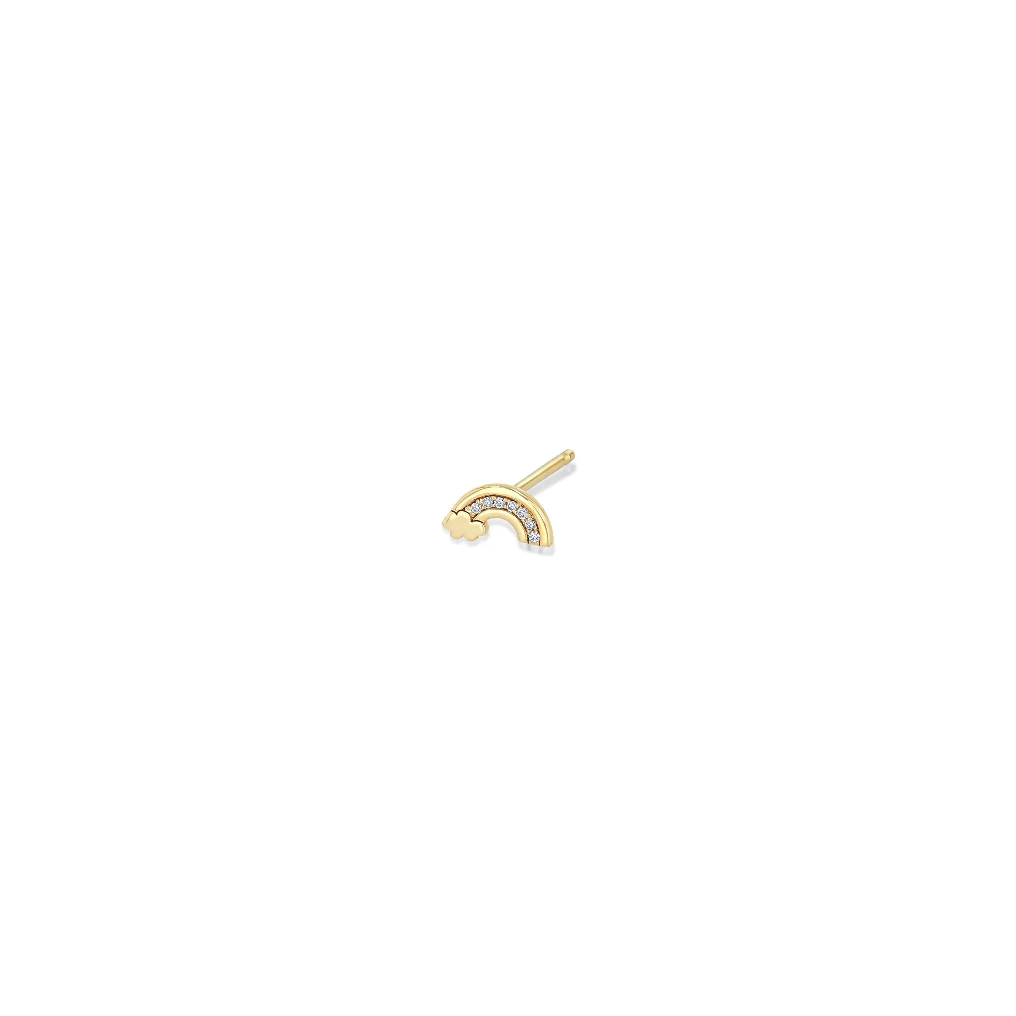 14k Itty Bitty Diamond Rainbow Stud