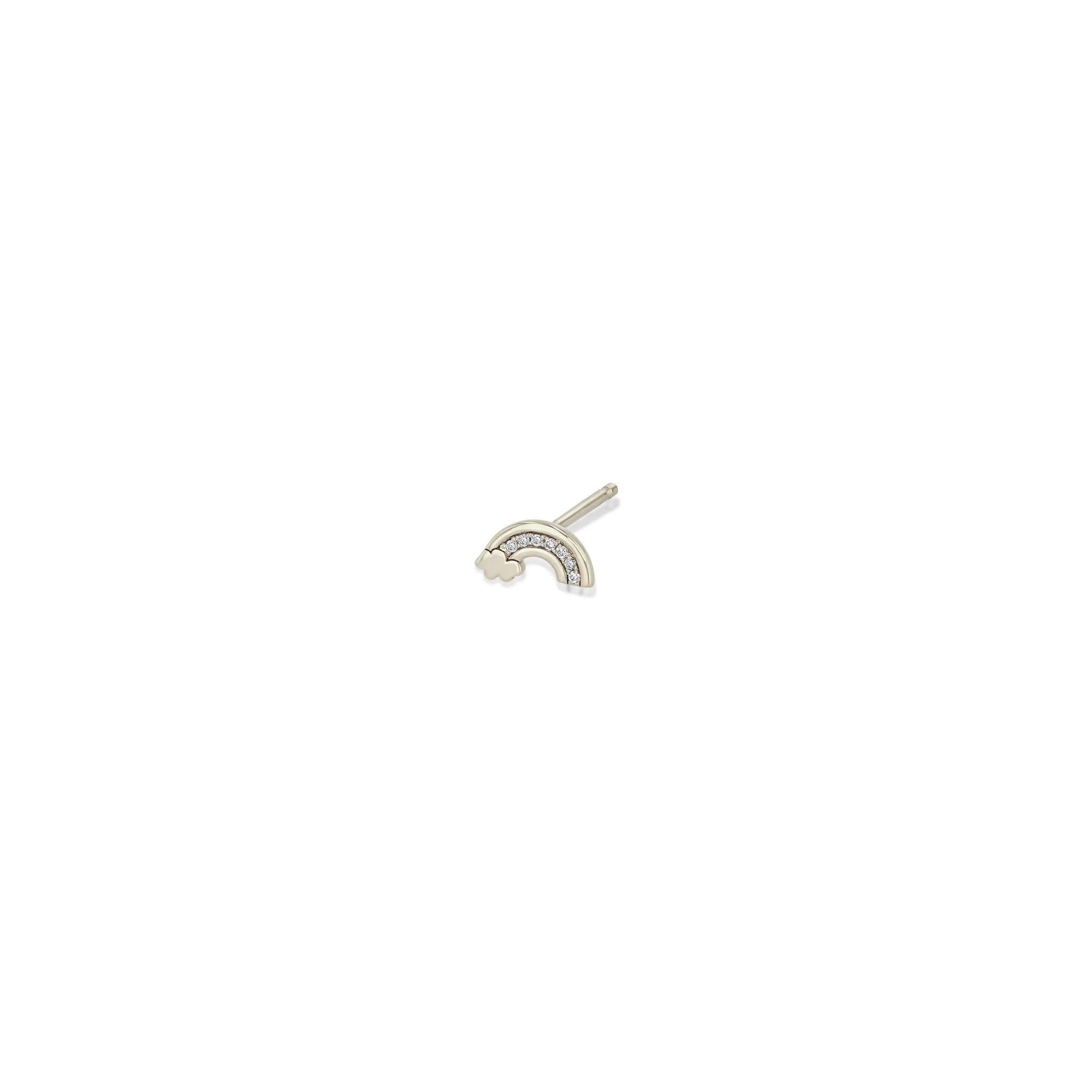 14k Itty Bitty Diamond Rainbow Stud