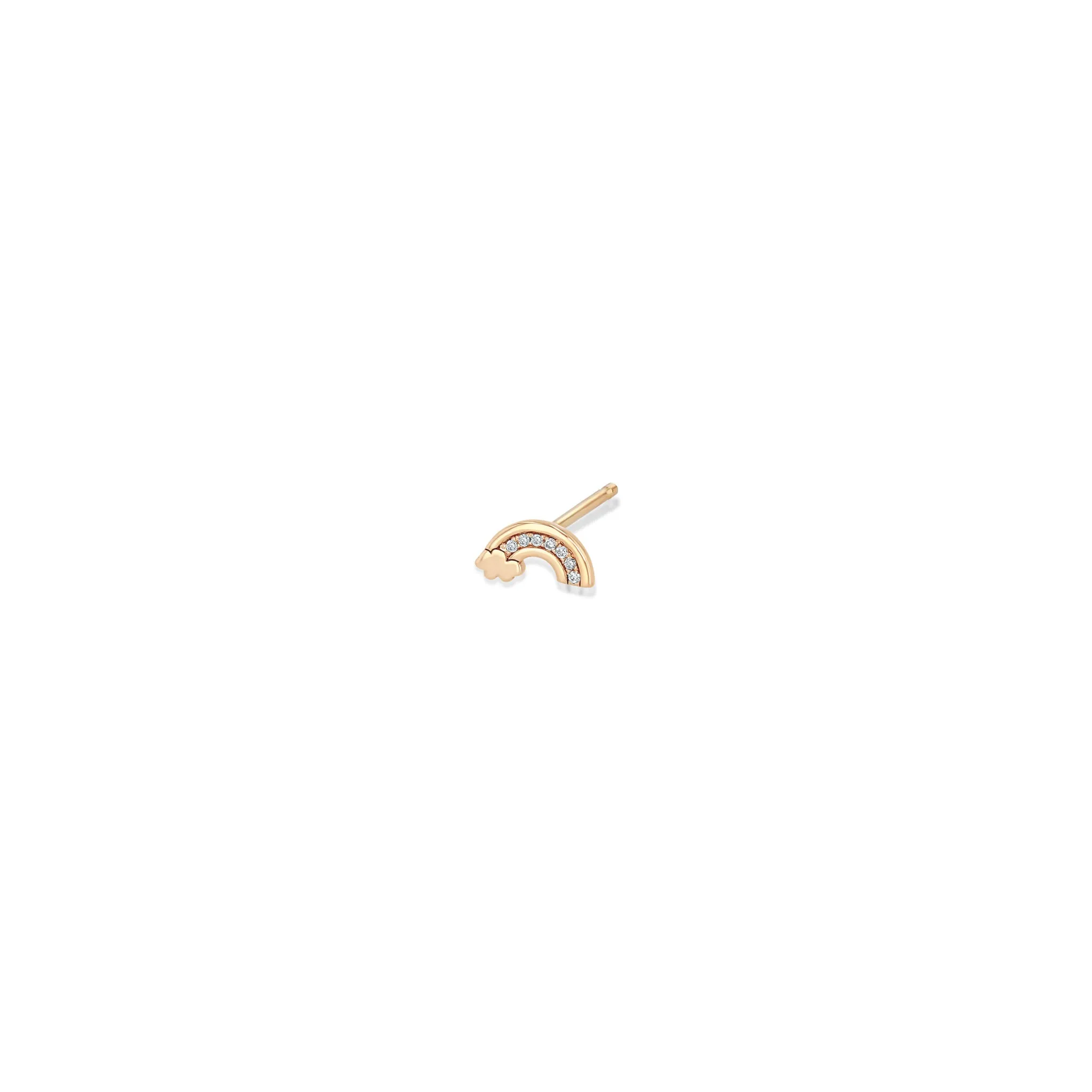 14k Itty Bitty Diamond Rainbow Stud