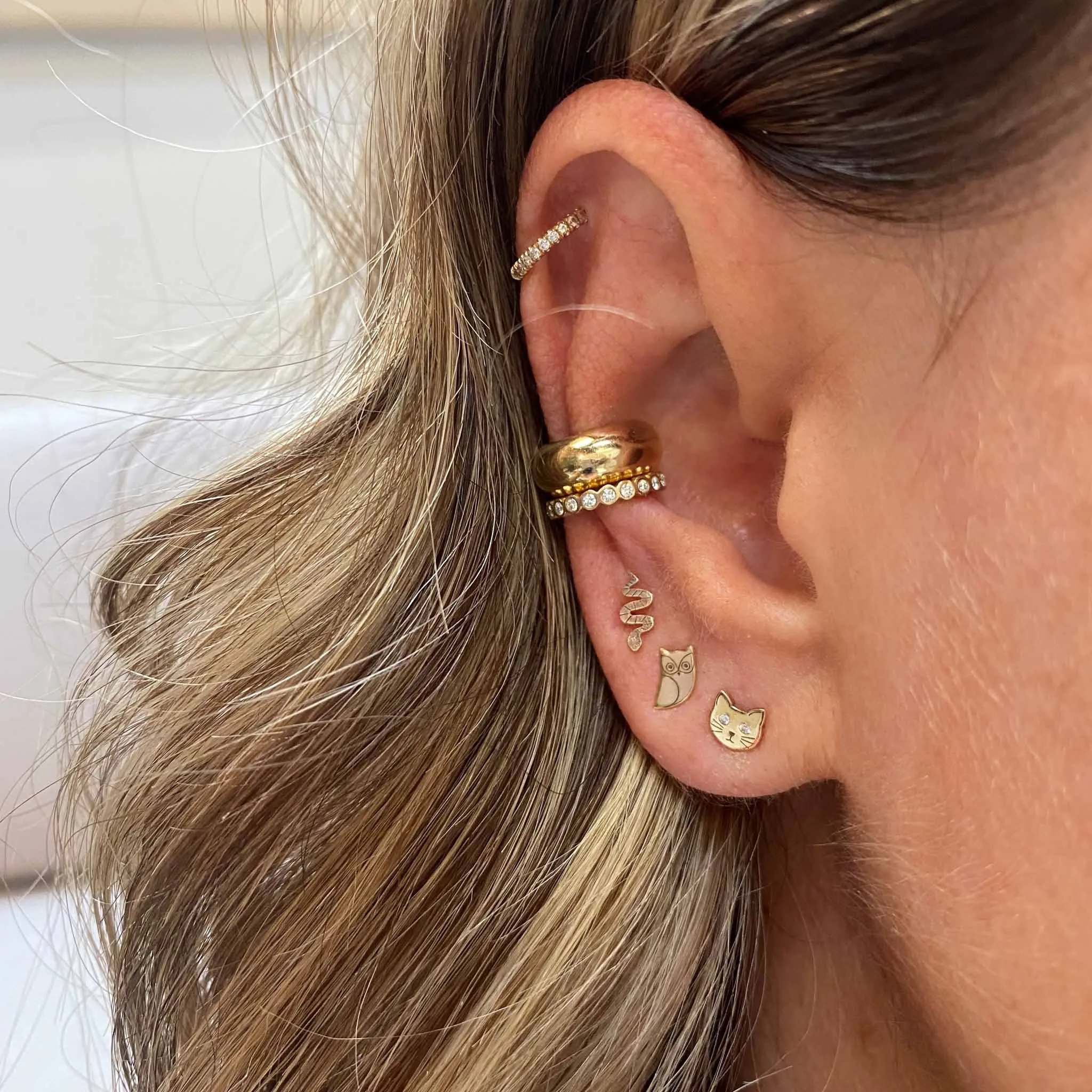 14k Itty Bitty Snake Stud