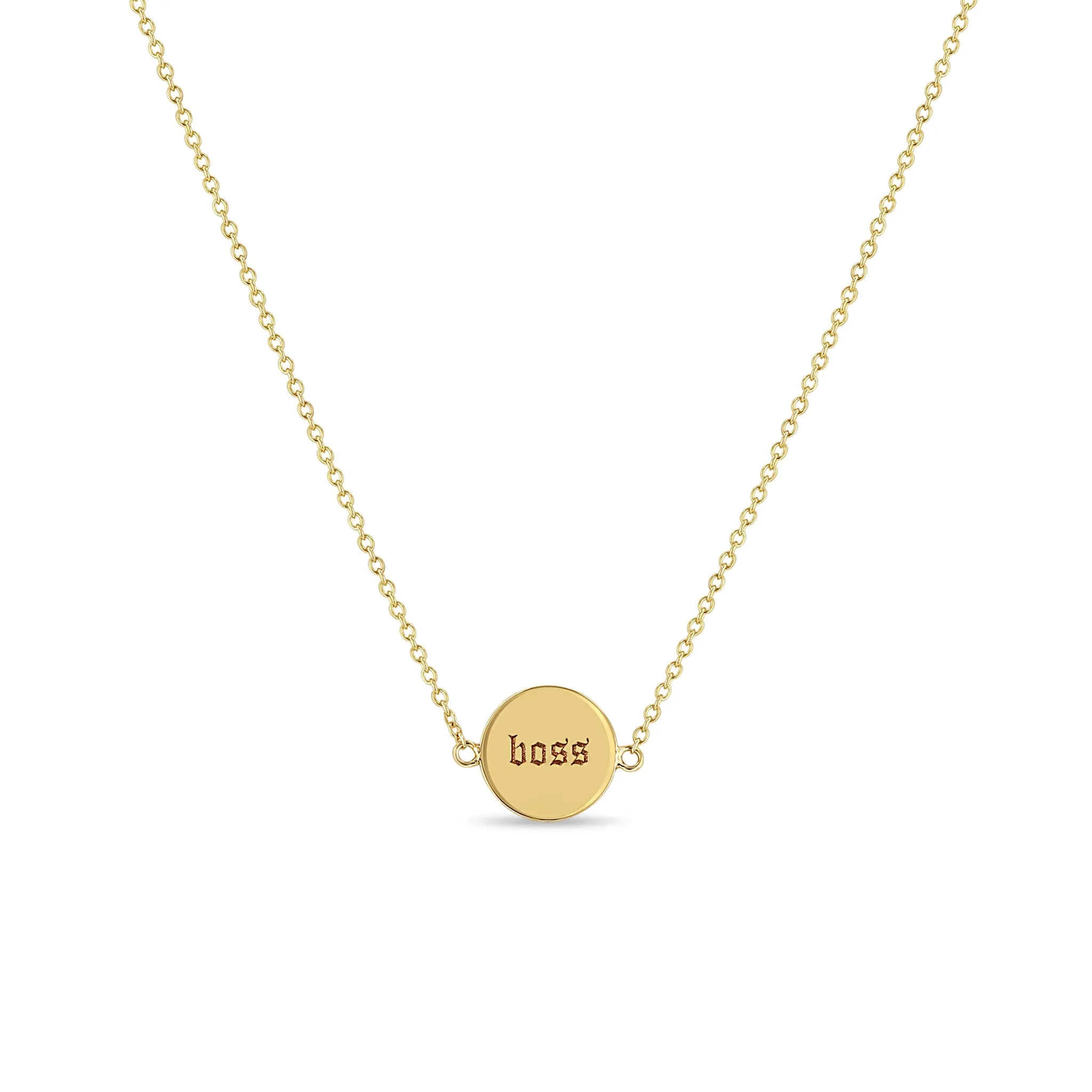 14k mama & boss Double-Sided Disc Necklace