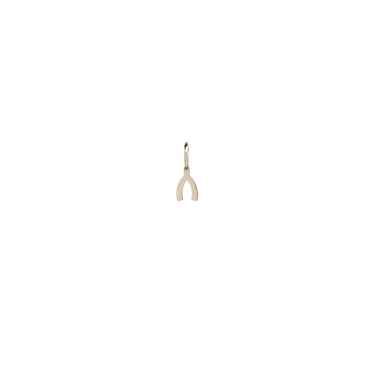 14k Single Midi Bitty Wishbone Charm