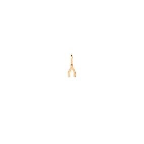 14k Single Midi Bitty Wishbone Charm