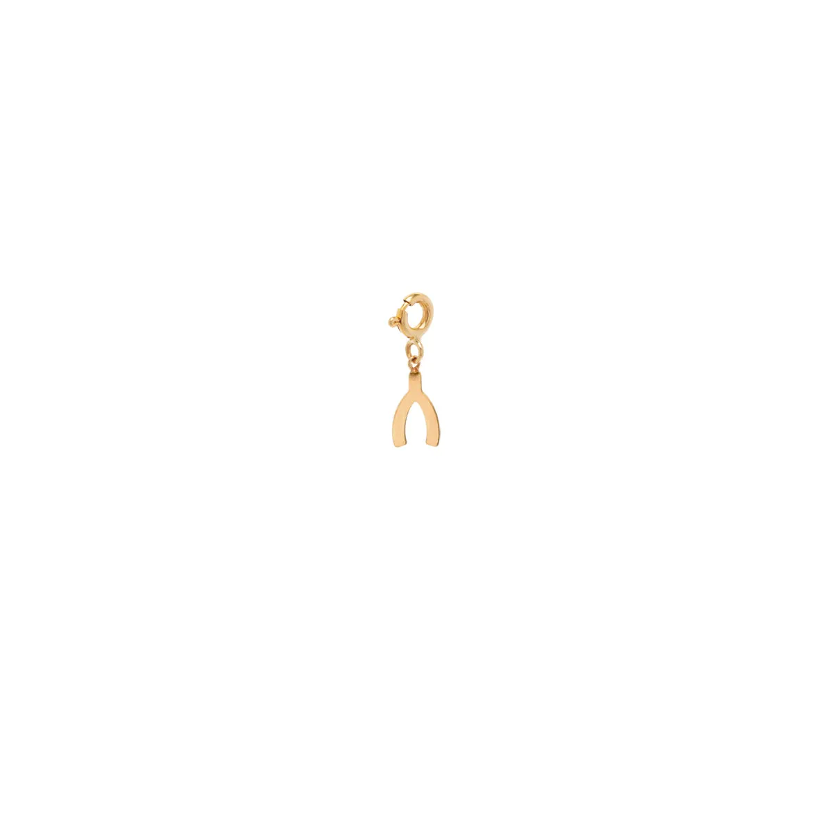 14k Single Midi Bitty Wishbone Charm