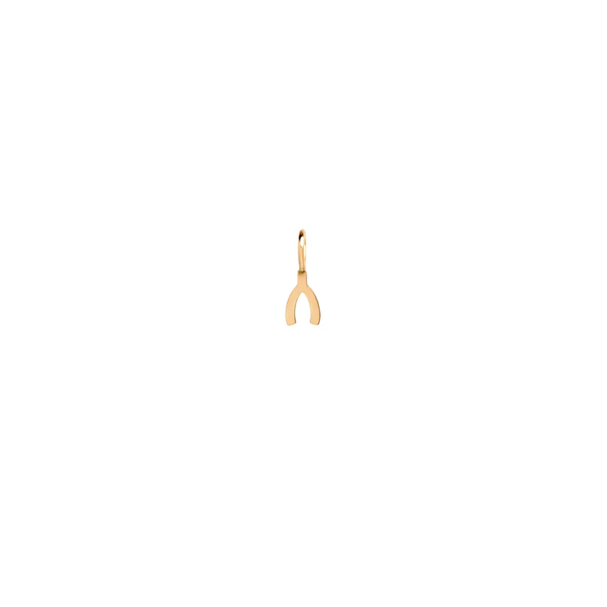 14k Single Midi Bitty Wishbone Charm