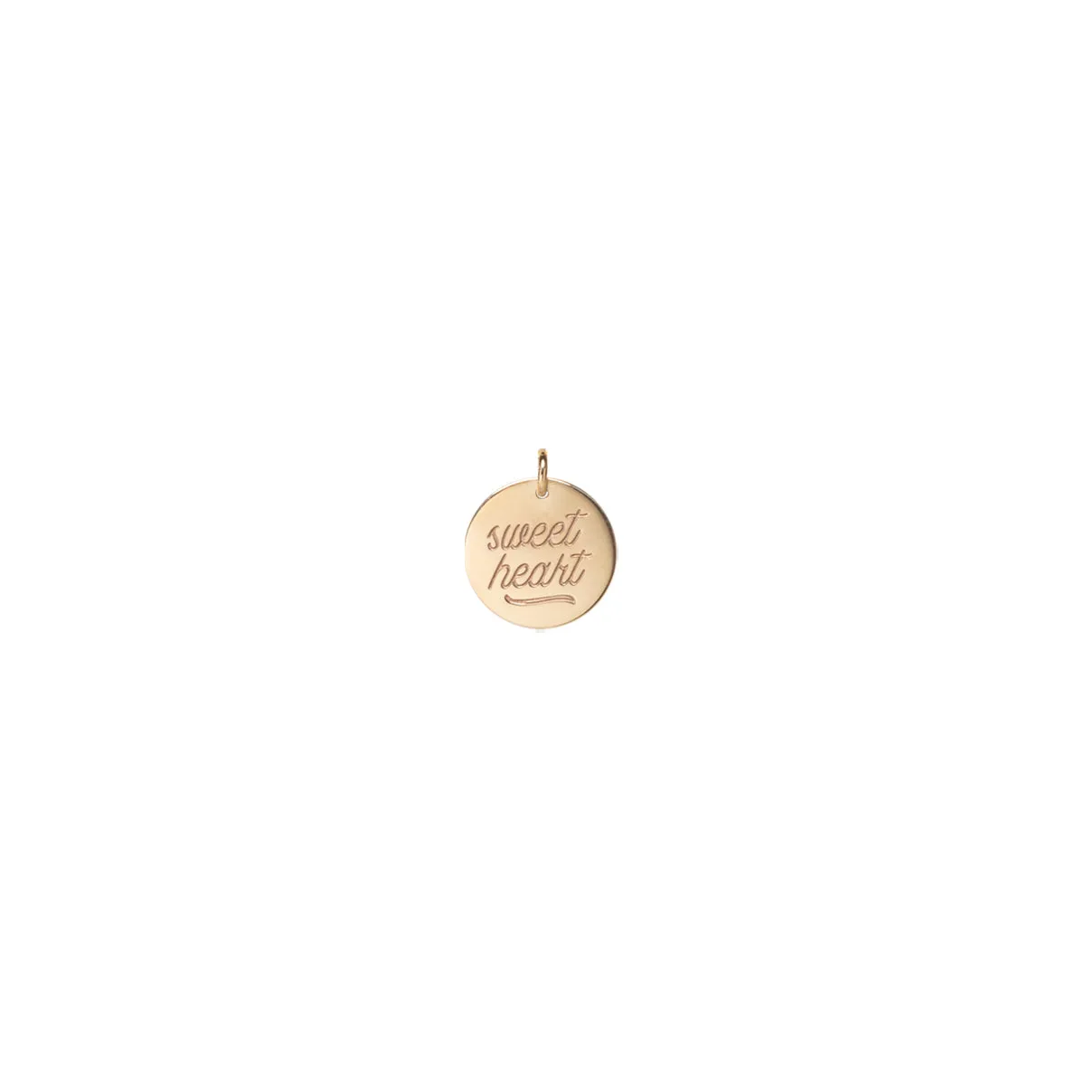 14k Single Small Amore Medallion Disc Charm