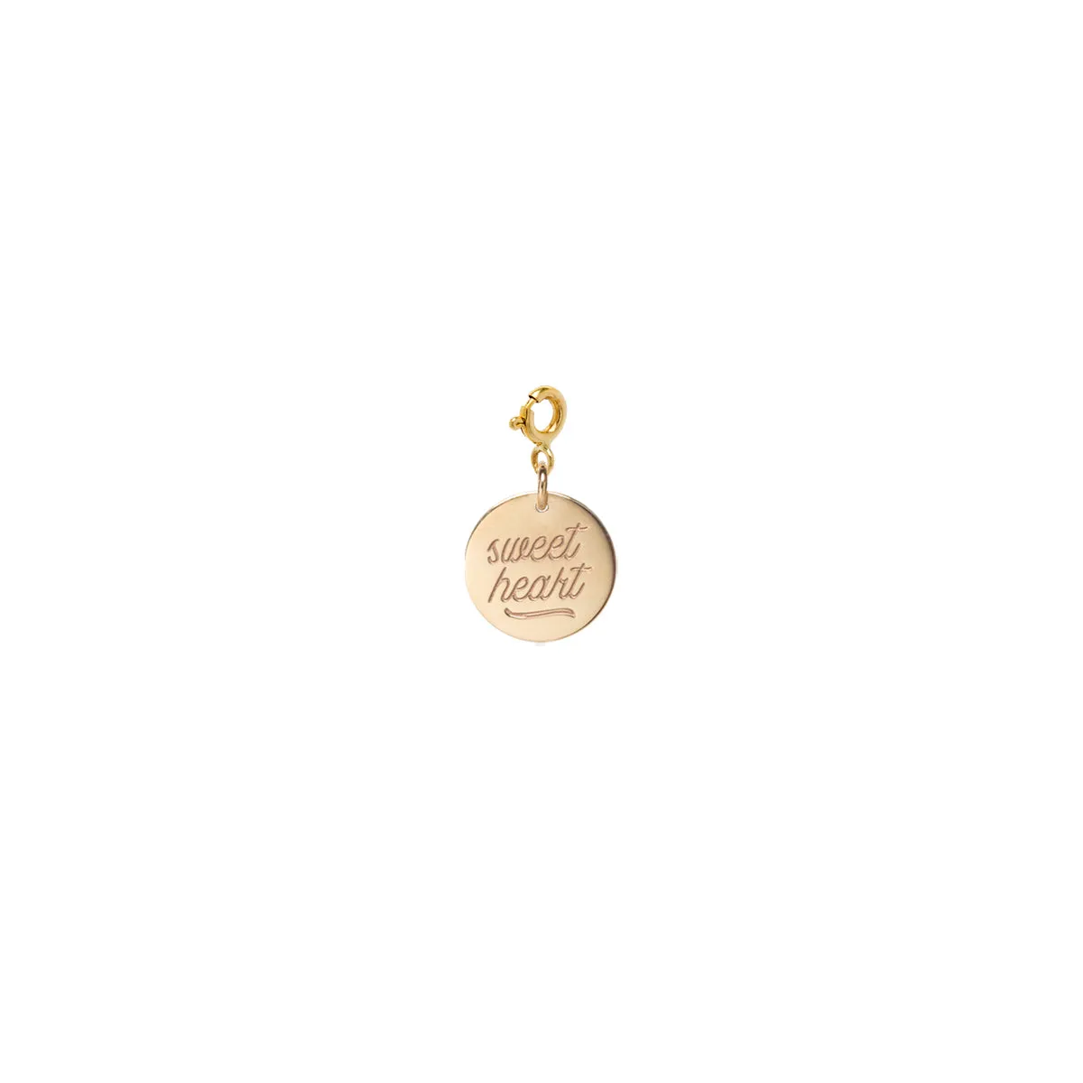 14k Single Small Amore Medallion Disc Charm