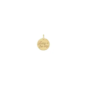 14k Single Small Amore Medallion Disc Charm