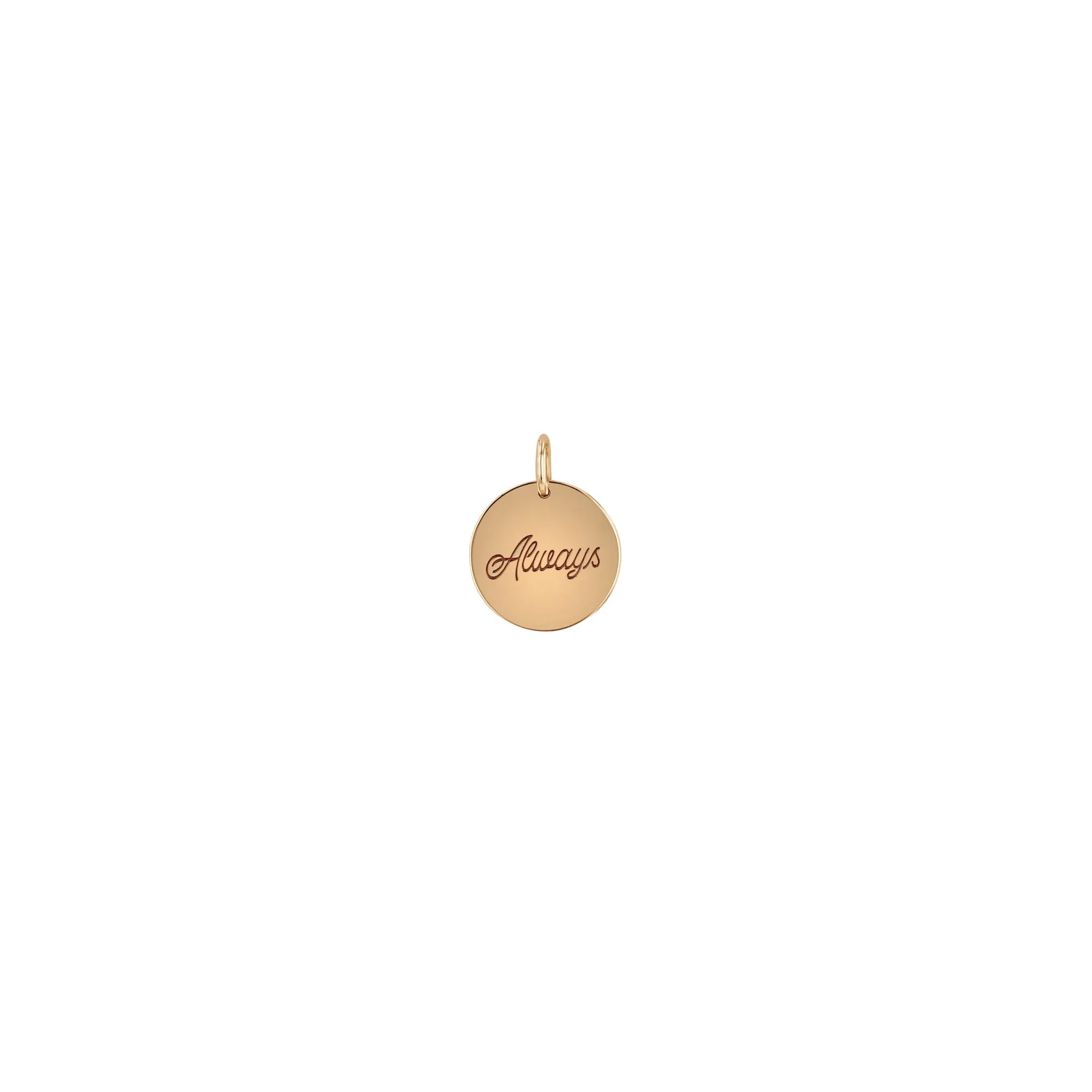 14k Single Small Amore Medallion Disc Charm