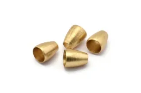 20 Raw Brass Industrial End Beads, (12x10x6 Mm) D0069