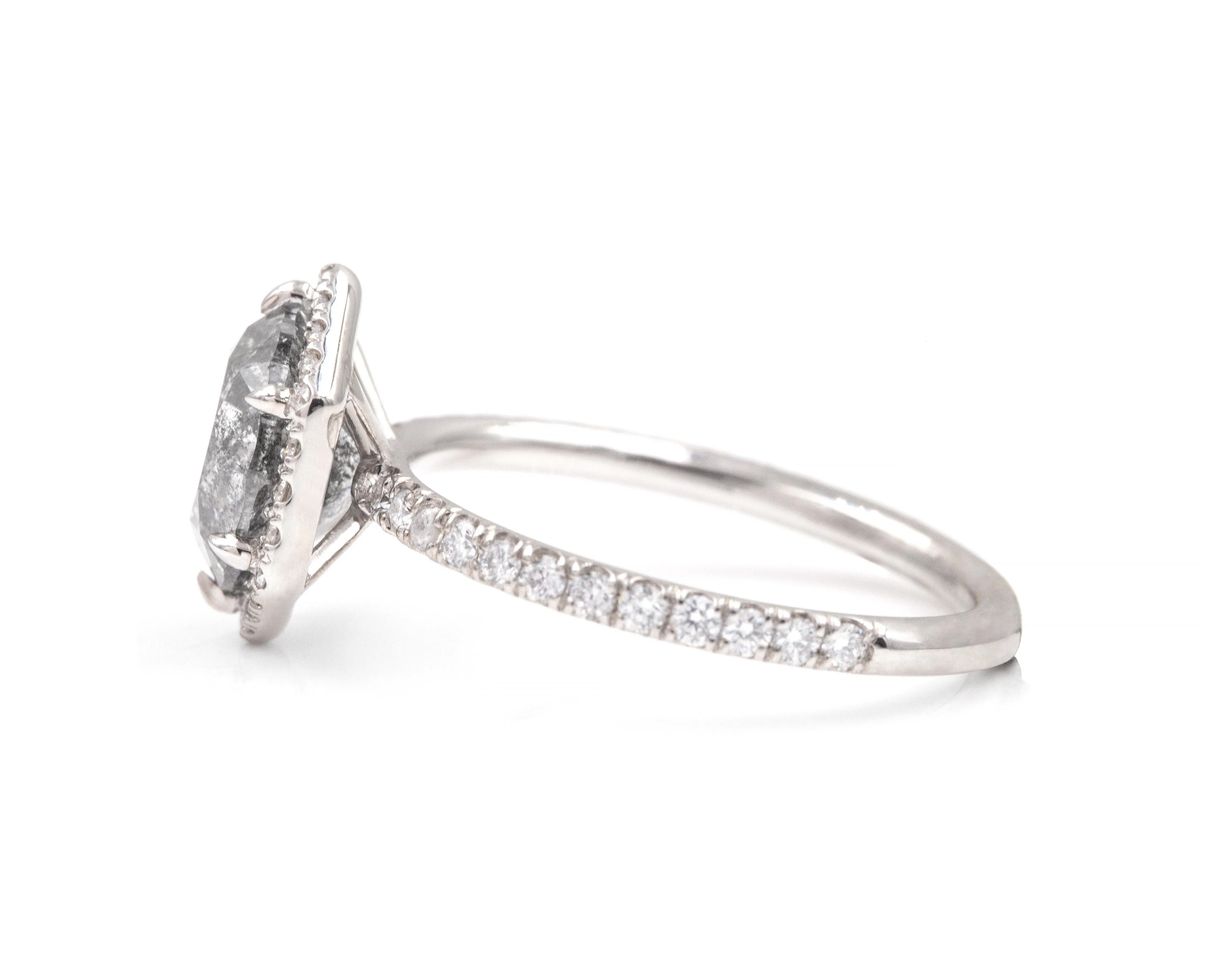 2.18-Carat Salt and Pepper Diamond Ring