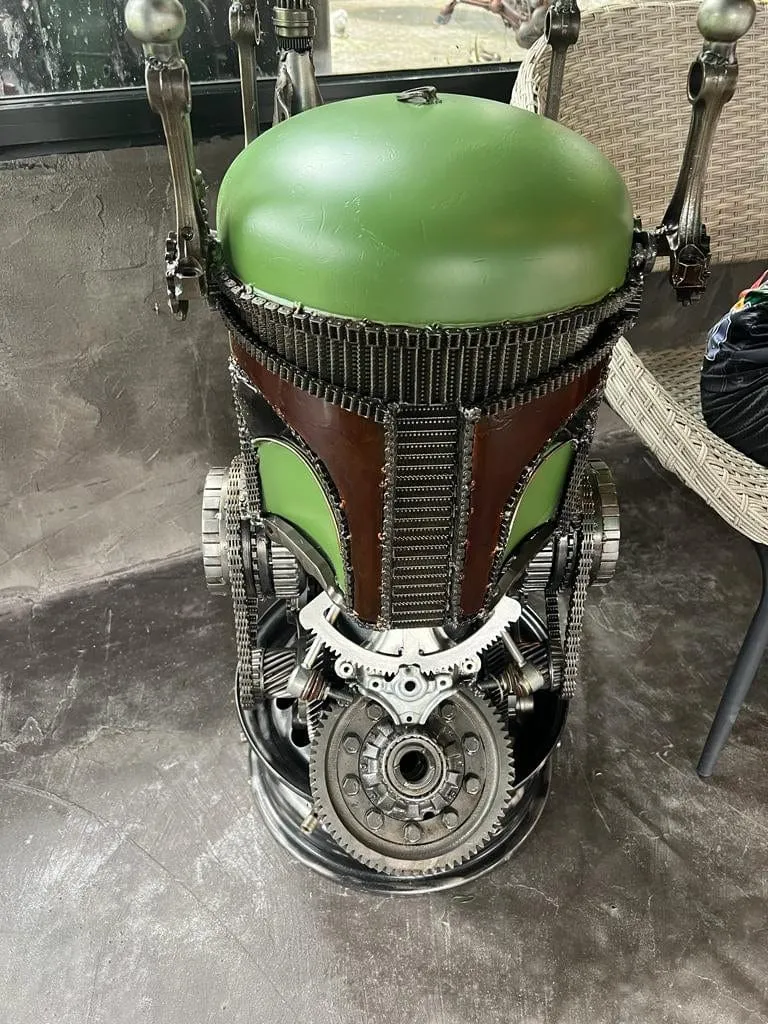 36 Boba Fett Inspired Recycled Metal Sculpture Table