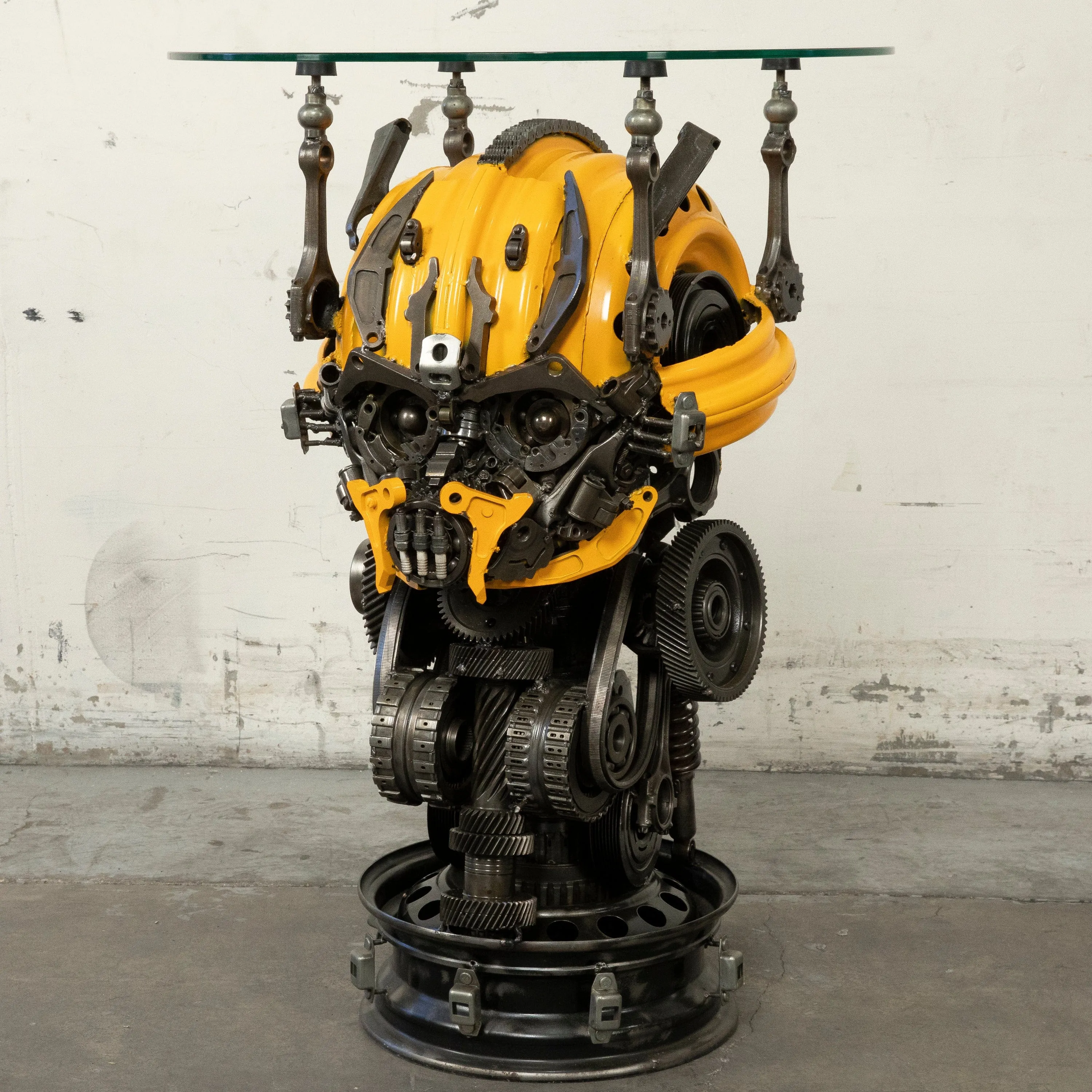 36 Bumblebee Inspired Recycled Metal Sculpture Table