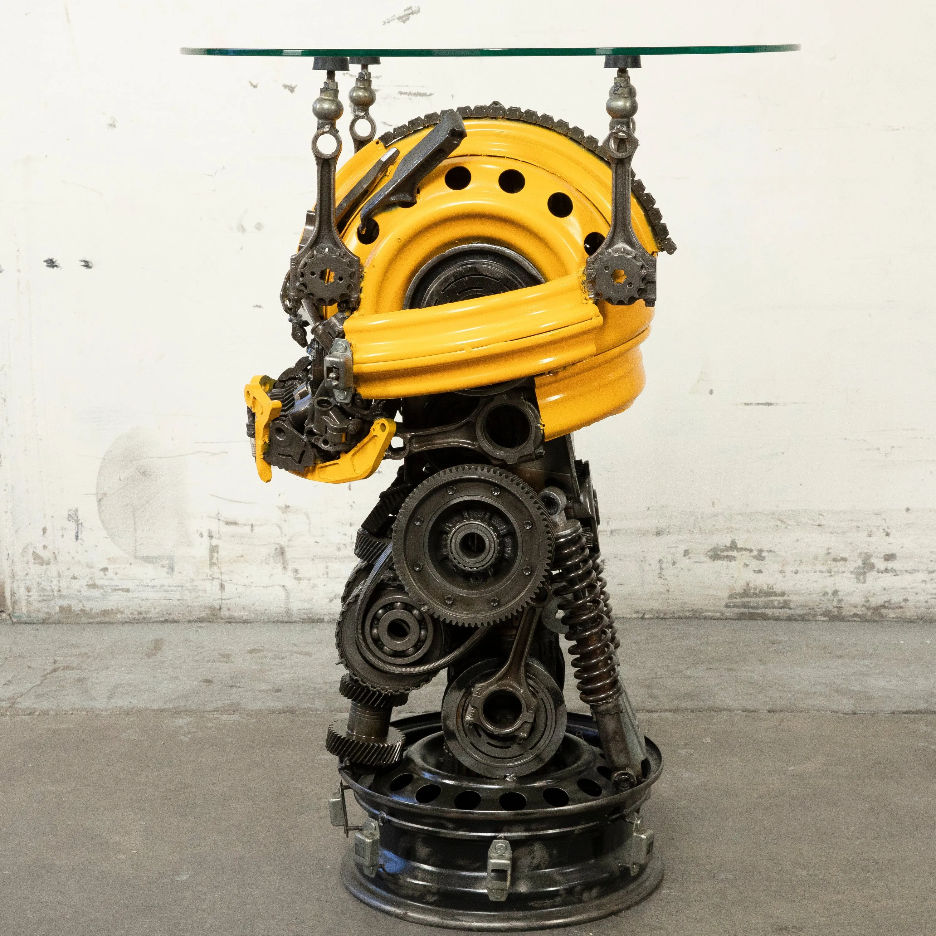 36 Bumblebee Inspired Recycled Metal Sculpture Table