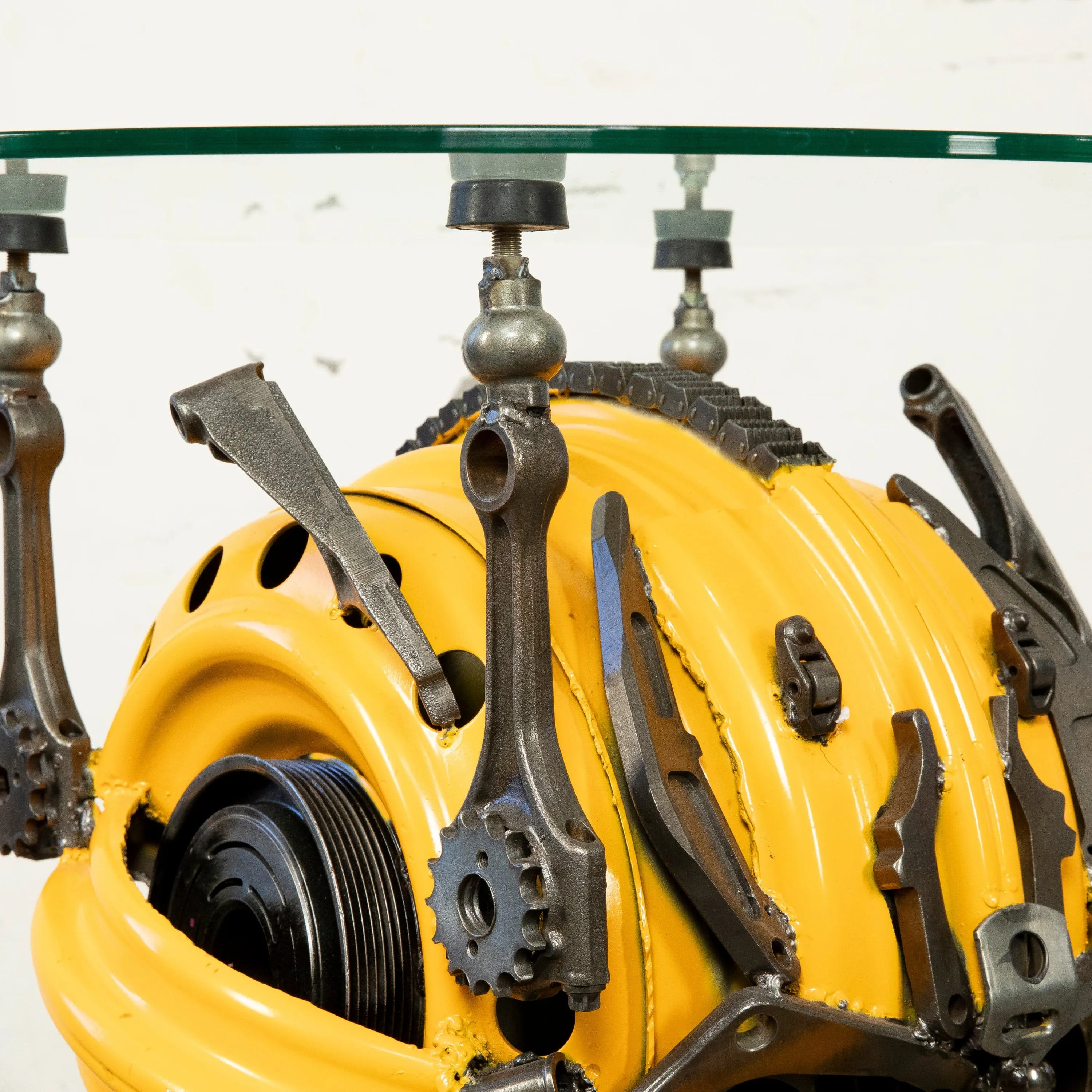 36 Bumblebee Inspired Recycled Metal Sculpture Table