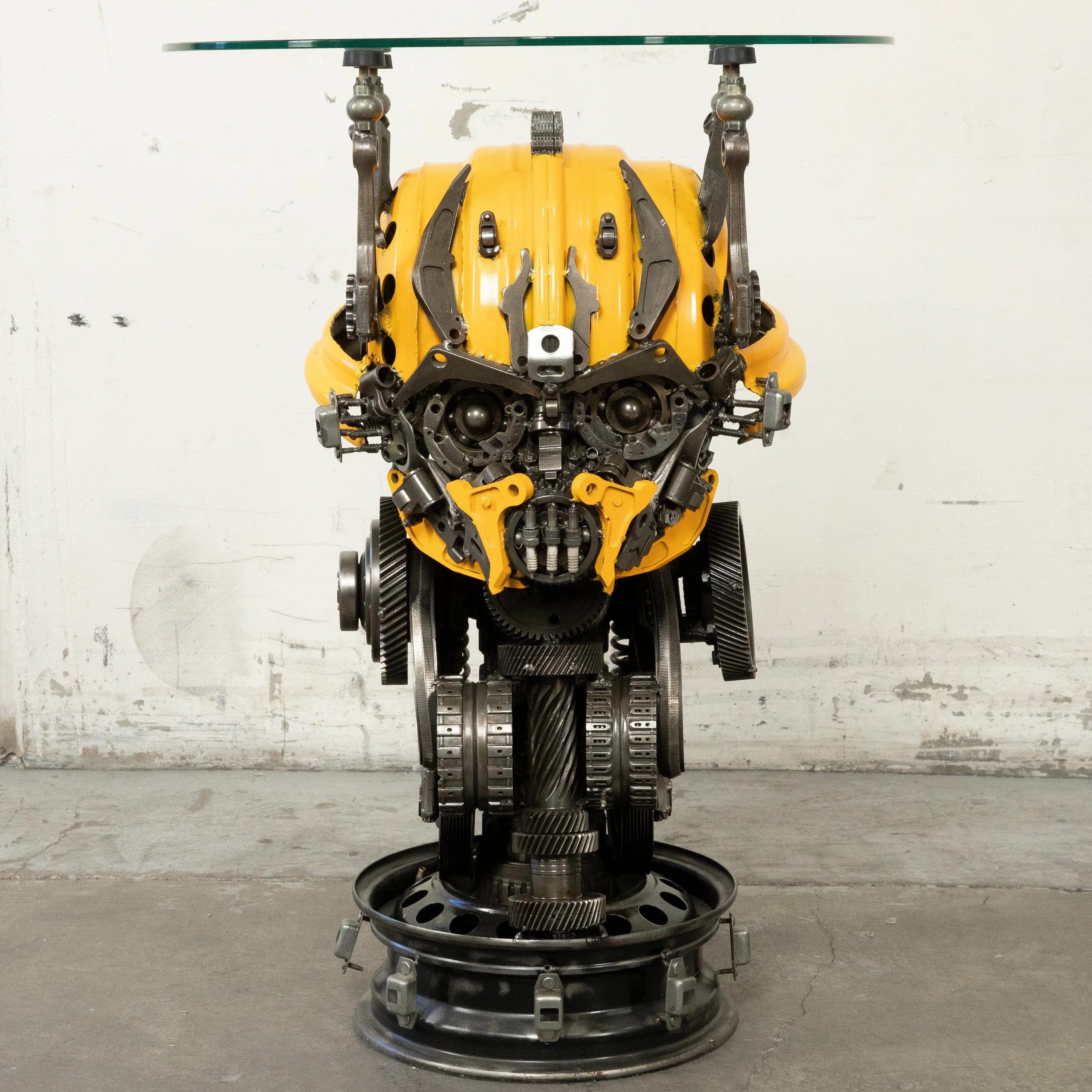 36 Bumblebee Inspired Recycled Metal Sculpture Table