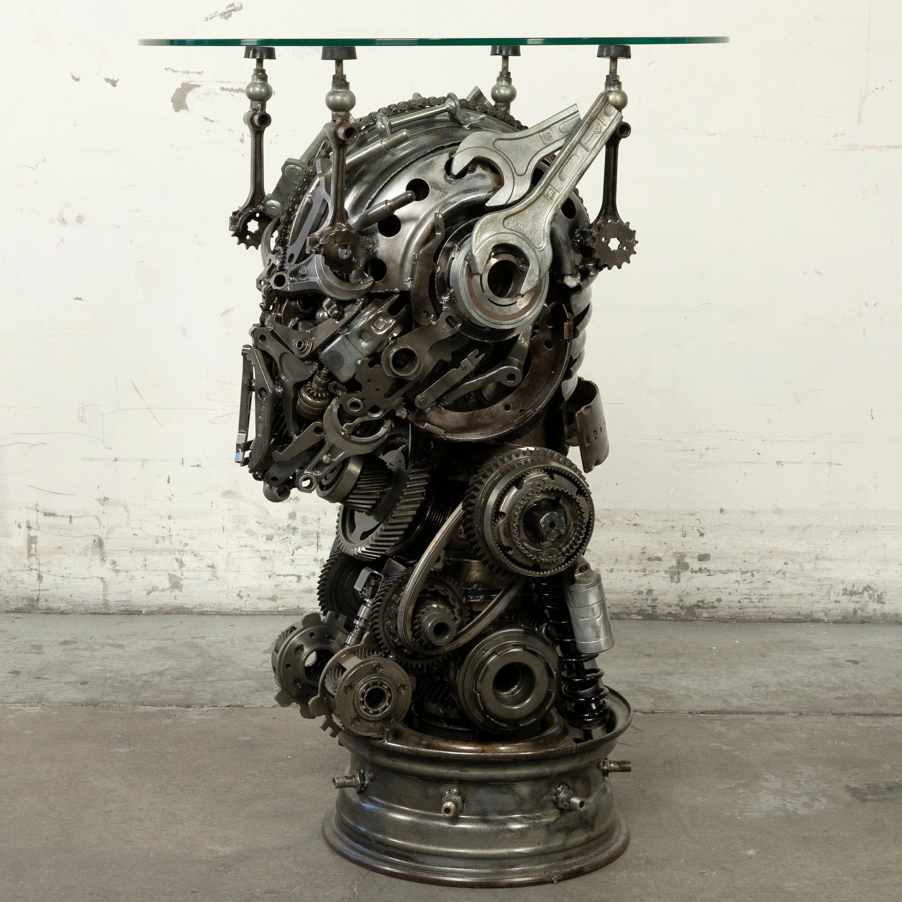 36 Megatron Inspired Recycled Metal Sculpture Table