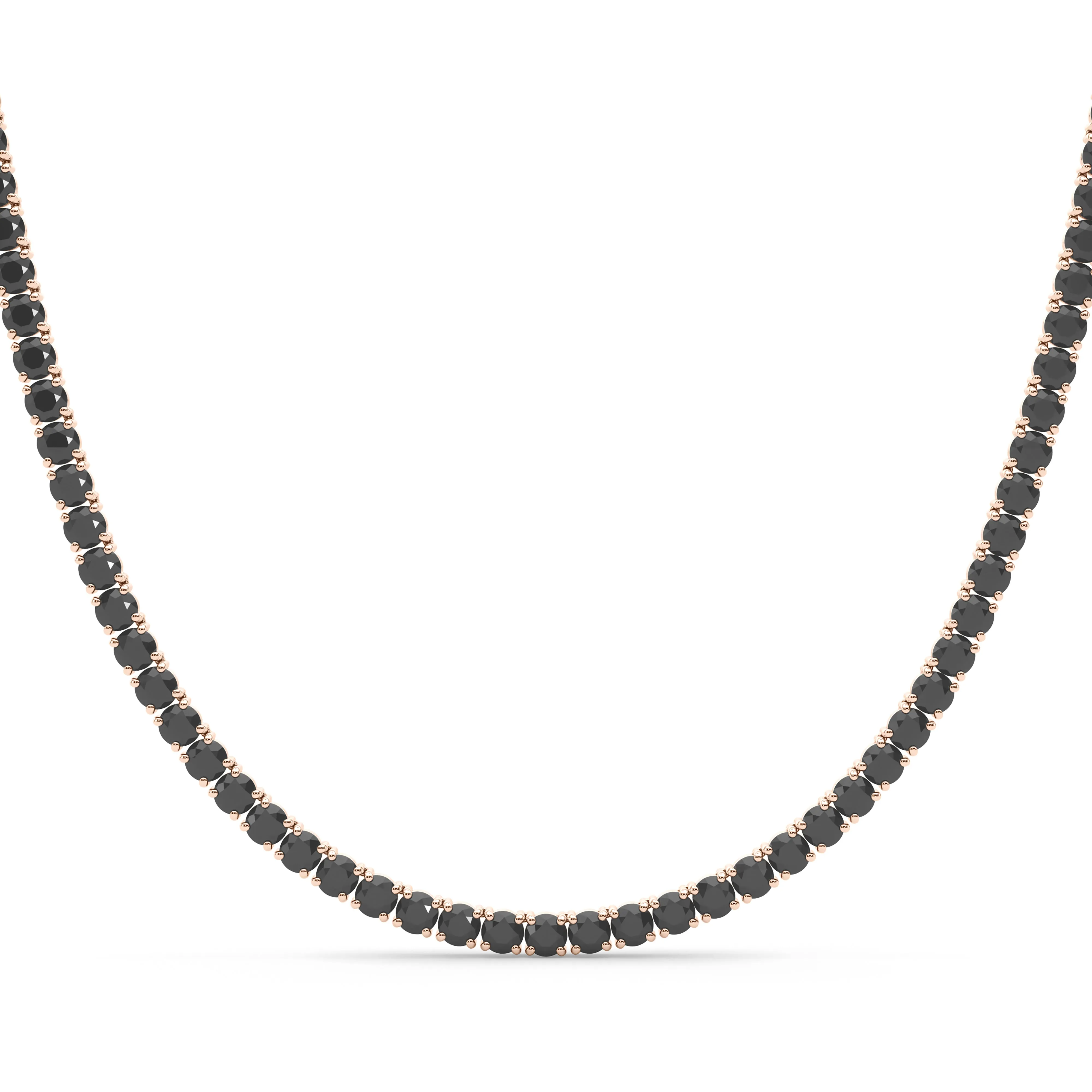 4 Prong Black Diamond Tennis Chain