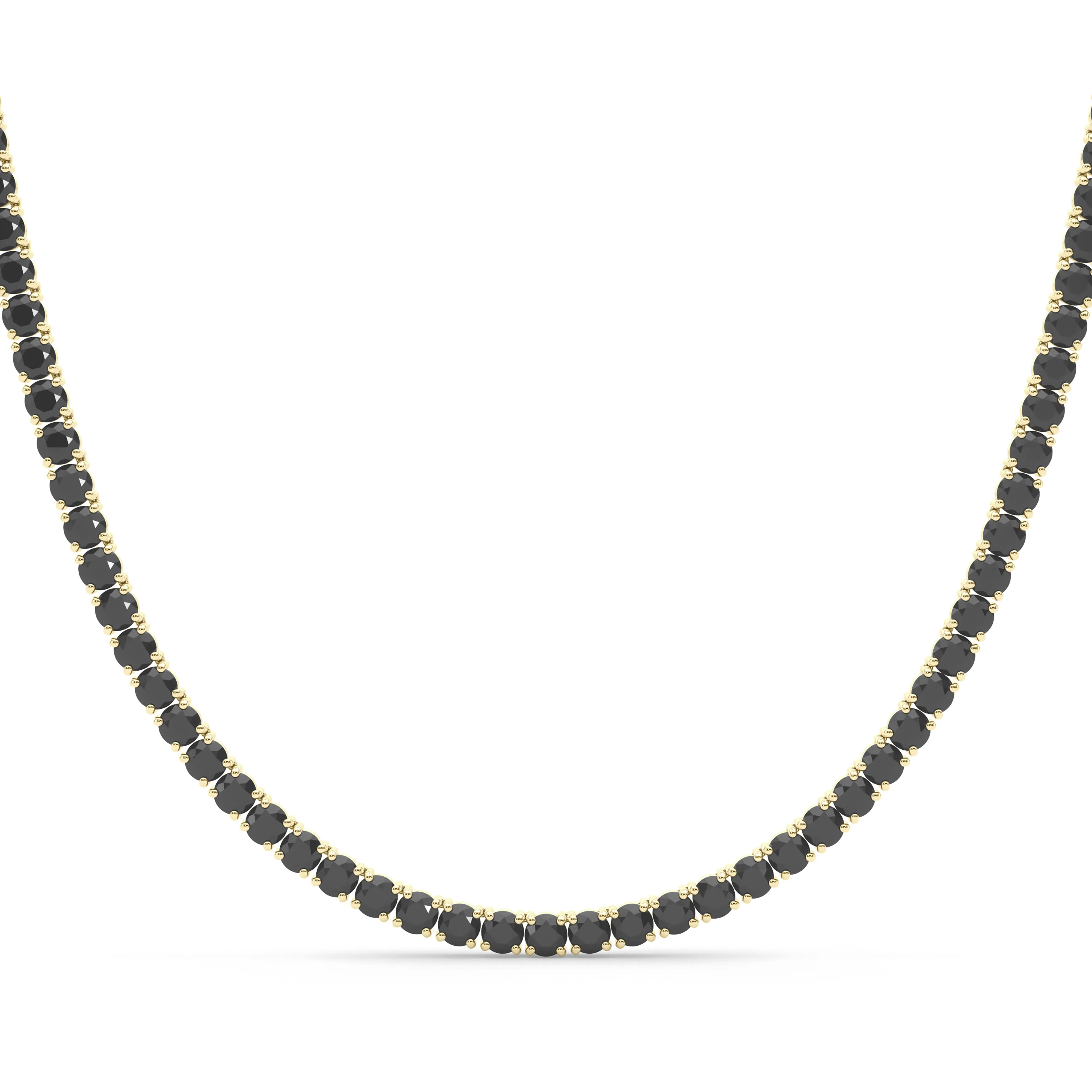 4 Prong Black Diamond Tennis Chain