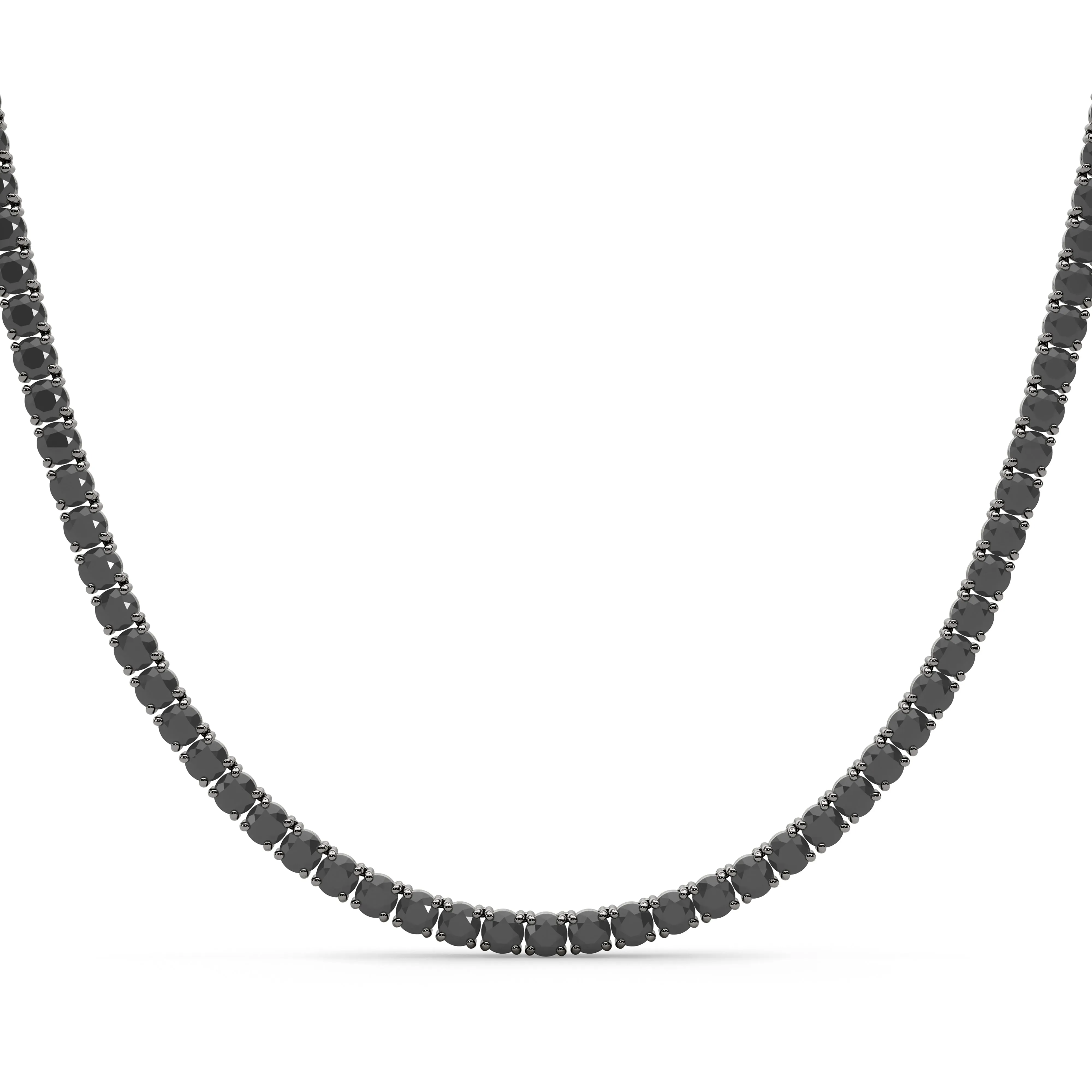 4 Prong Black Diamond Tennis Chain