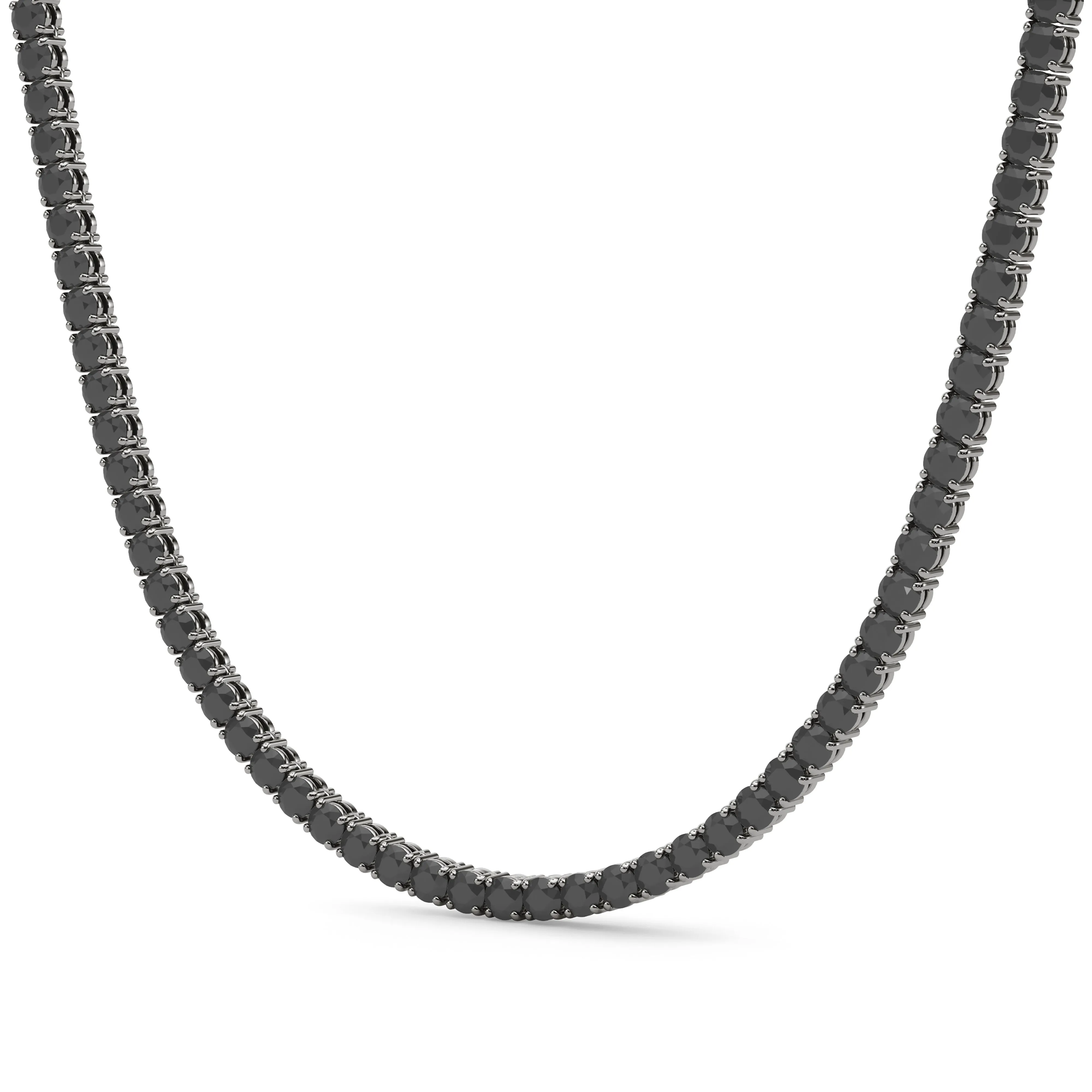 4 Prong Black Diamond Tennis Chain