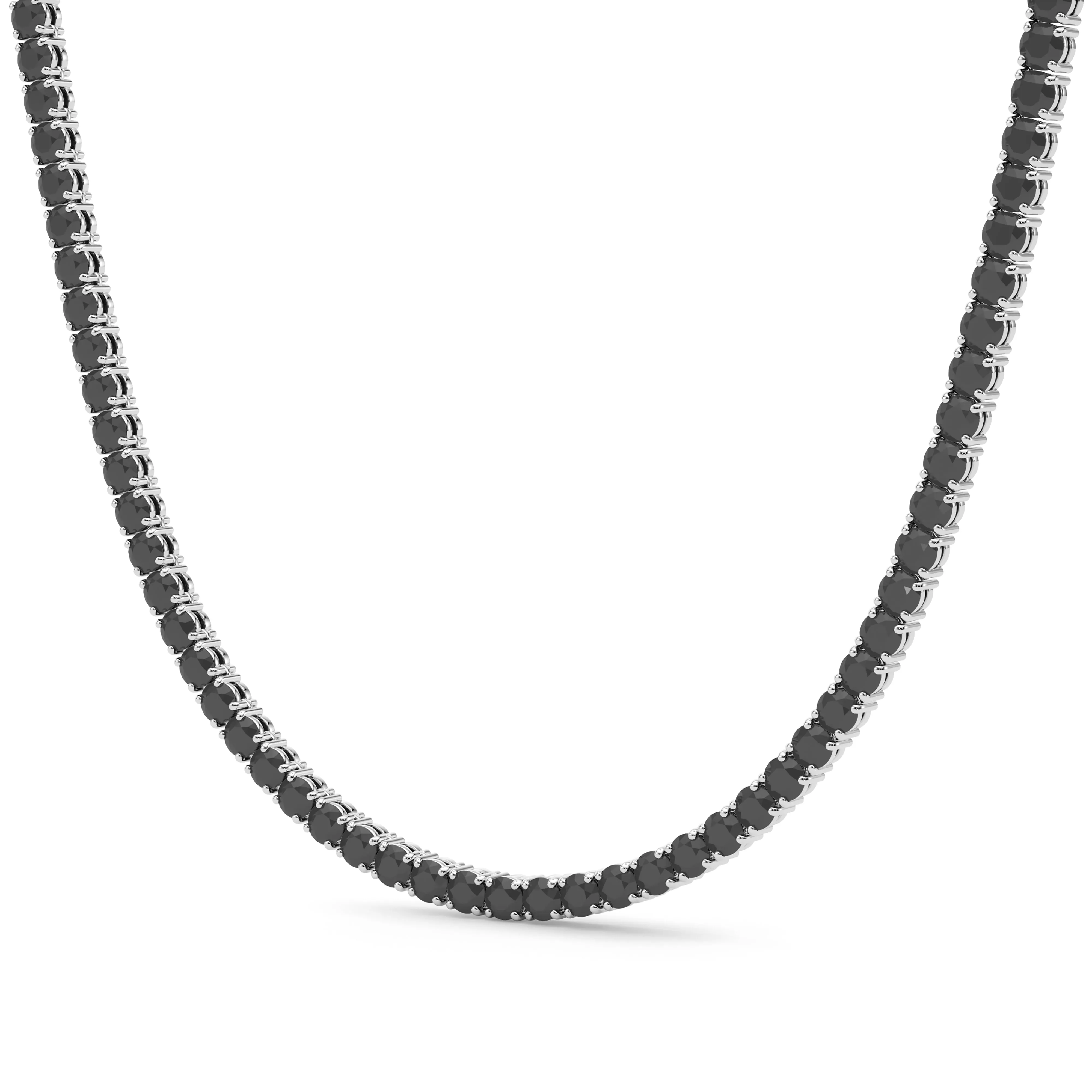 4 Prong Black Diamond Tennis Chain