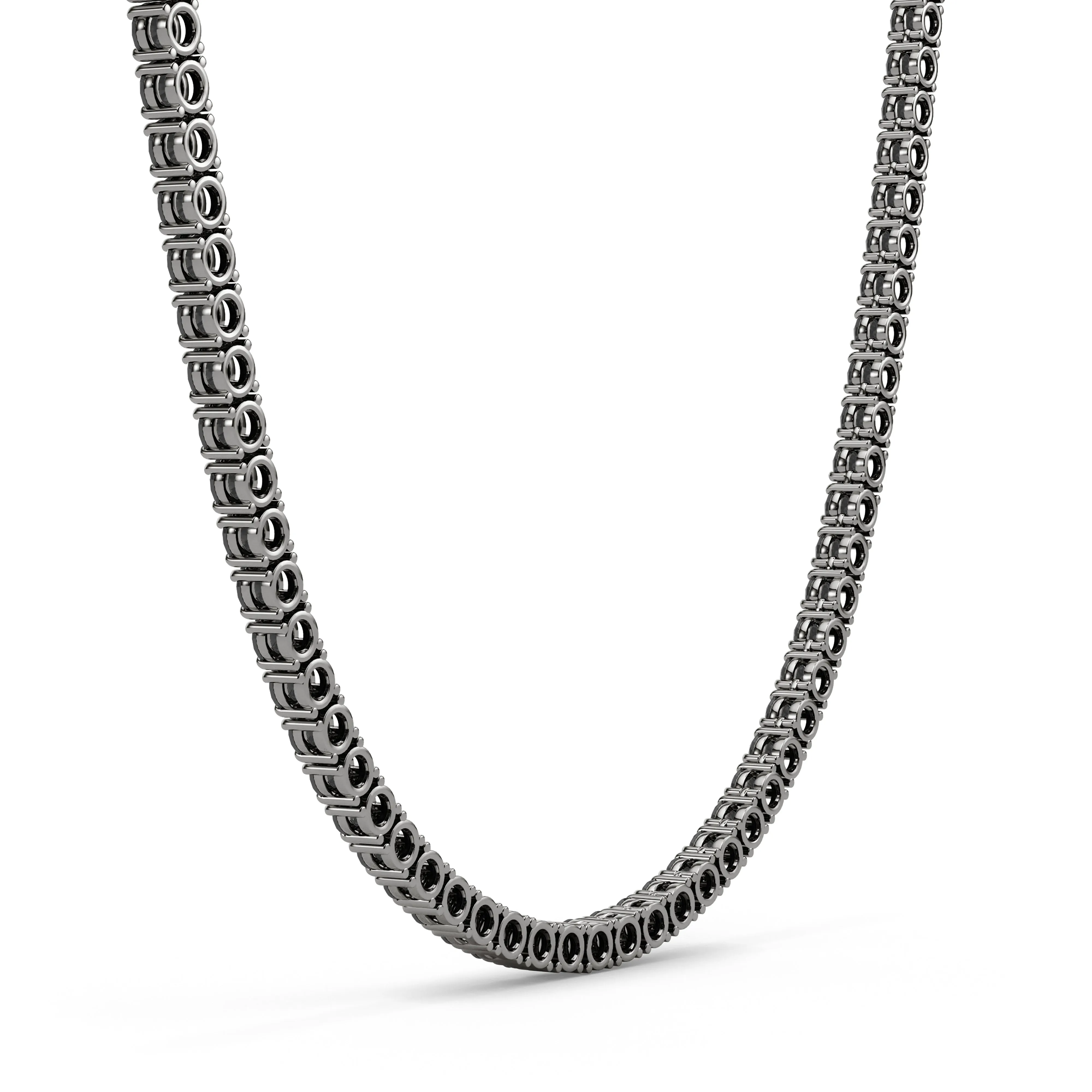 4 Prong Black Diamond Tennis Chain