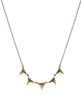 5 Stud Necklace, Matte Gold